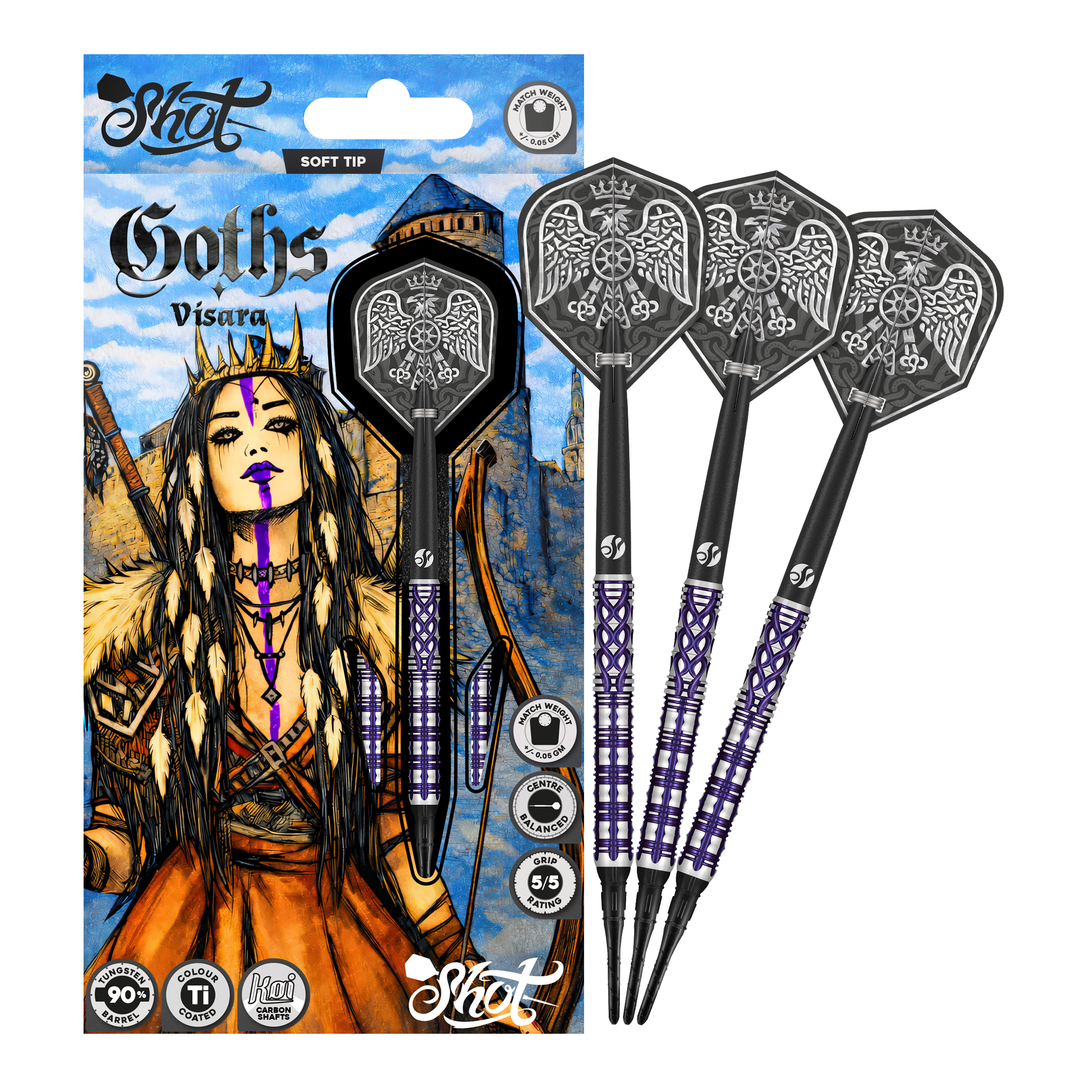 Shot Goths Visara Soft Darts - 20g Shot Goths Visara Soft Darts - 20g