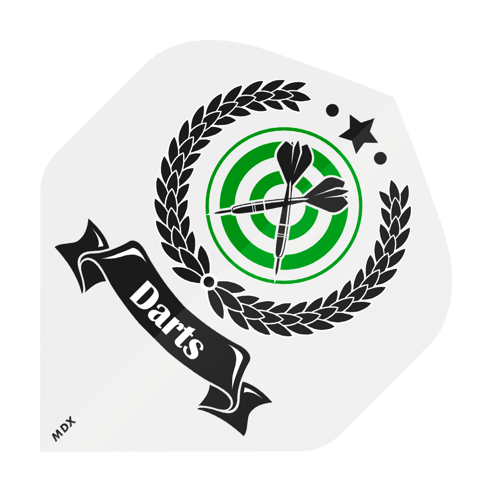 MD-401-Log_2-Seitig_Bedruckte_Flights_Logo_MDX_2 Das Bild zeigt einen Dart-Ersatzflight mit Logo-Aufdruck.