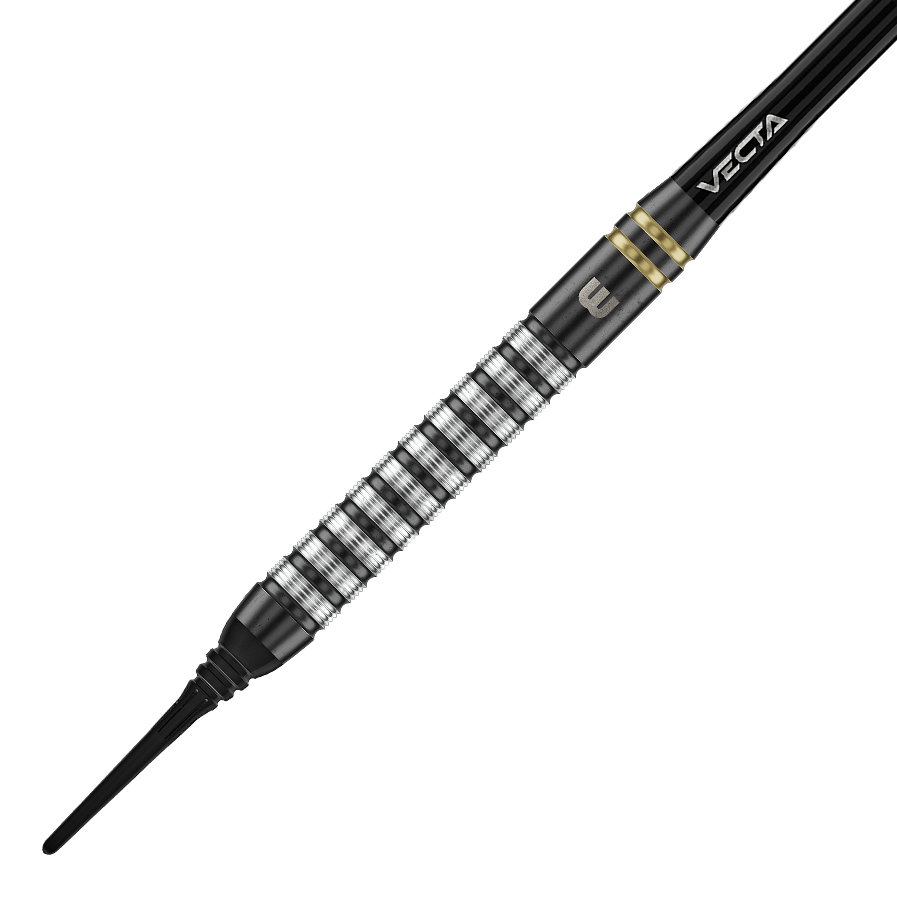 Winmau Gian Van Veen TS soft darts - 18g Auf dem Bild sind die Winmau Gian Van Veen TS Softdarts 18g. Die Darts sind in unterschiedlichen Perspektiven fotografiert.