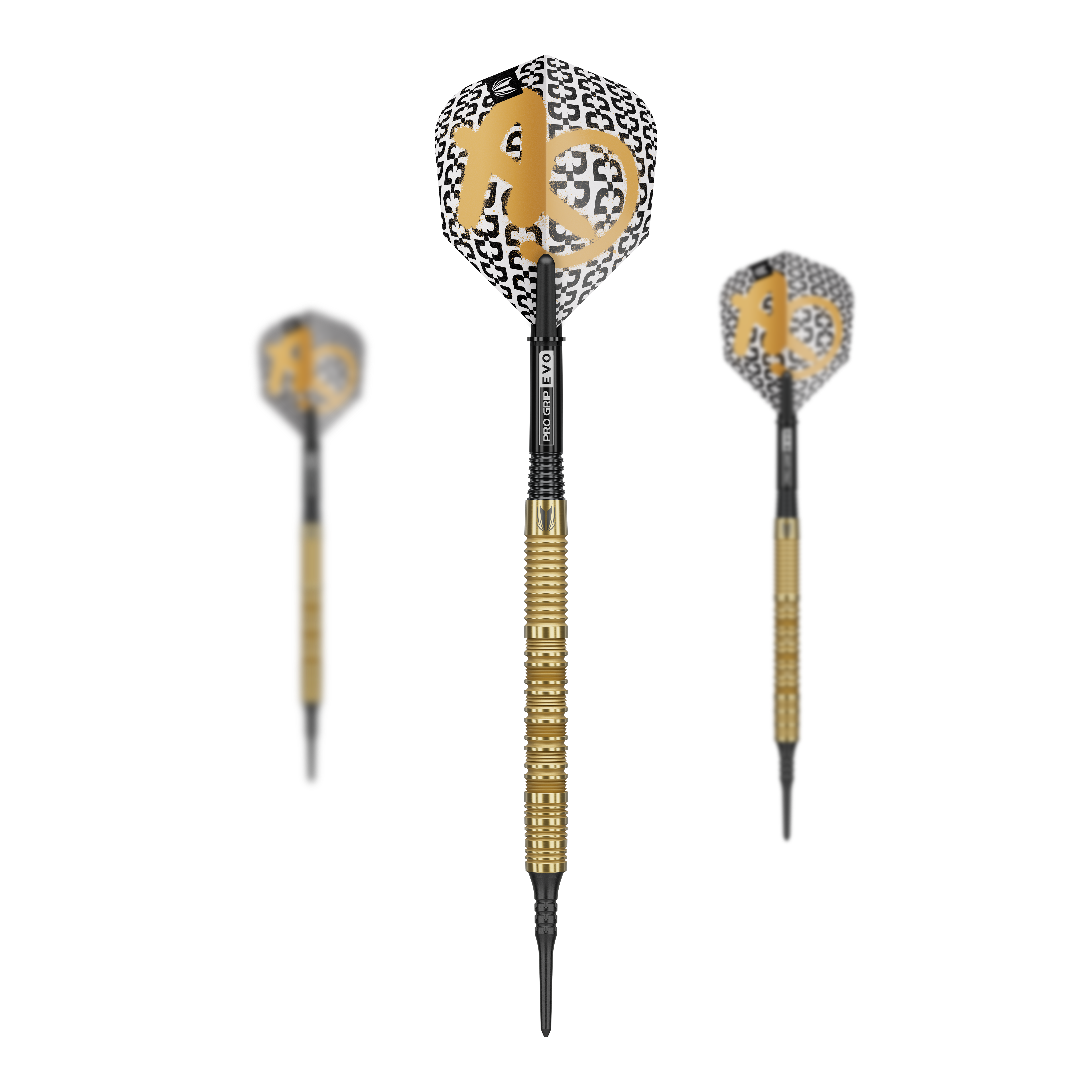 Abgebildet ist ein Set der Target Bolide Envy 10 Softdarts. Das Set umfasst hochwertige Softdarts für den Dart-Sport.