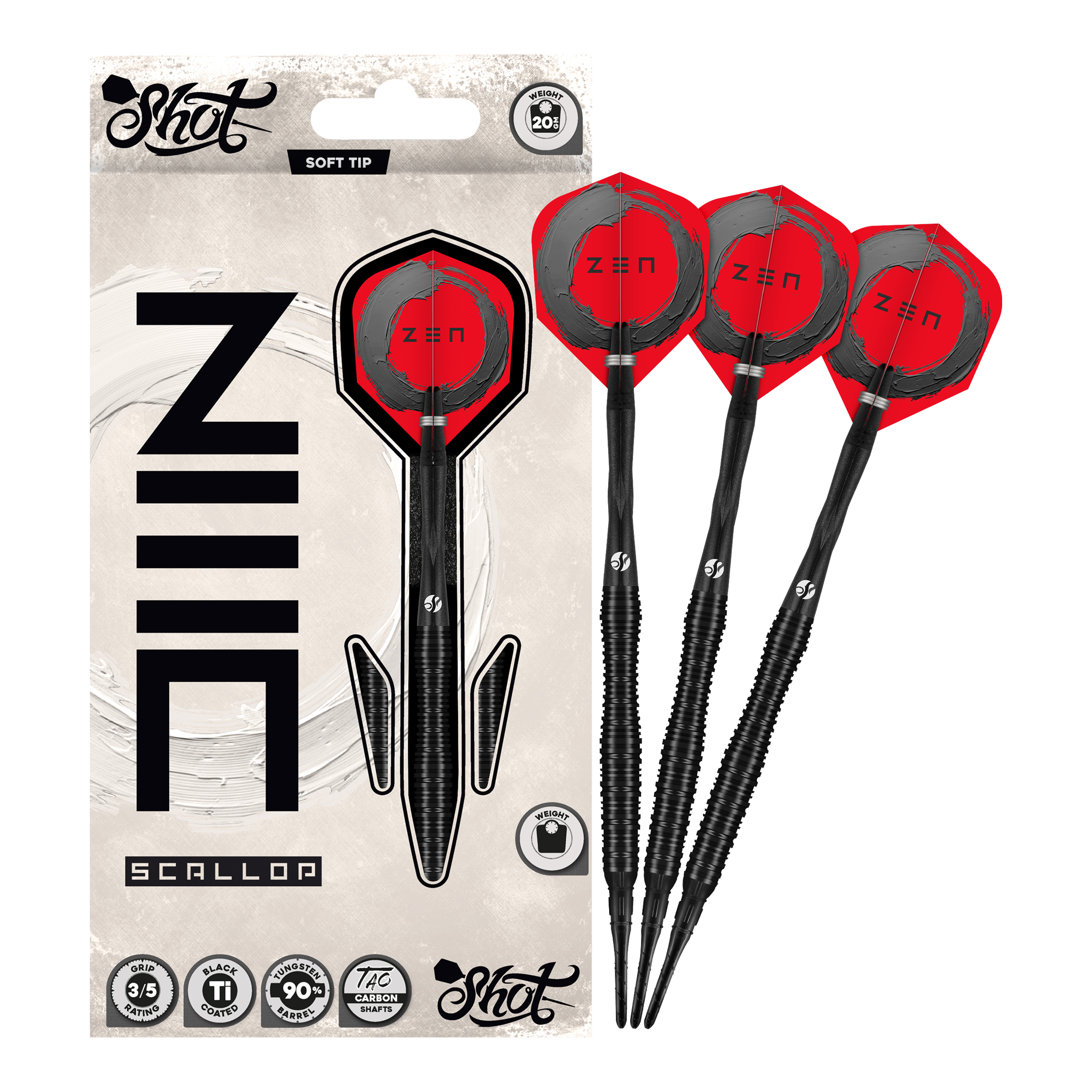 Shot ZEN Scallop Soft Darts - 20g Shot ZEN Scallop Soft Darts - 20g