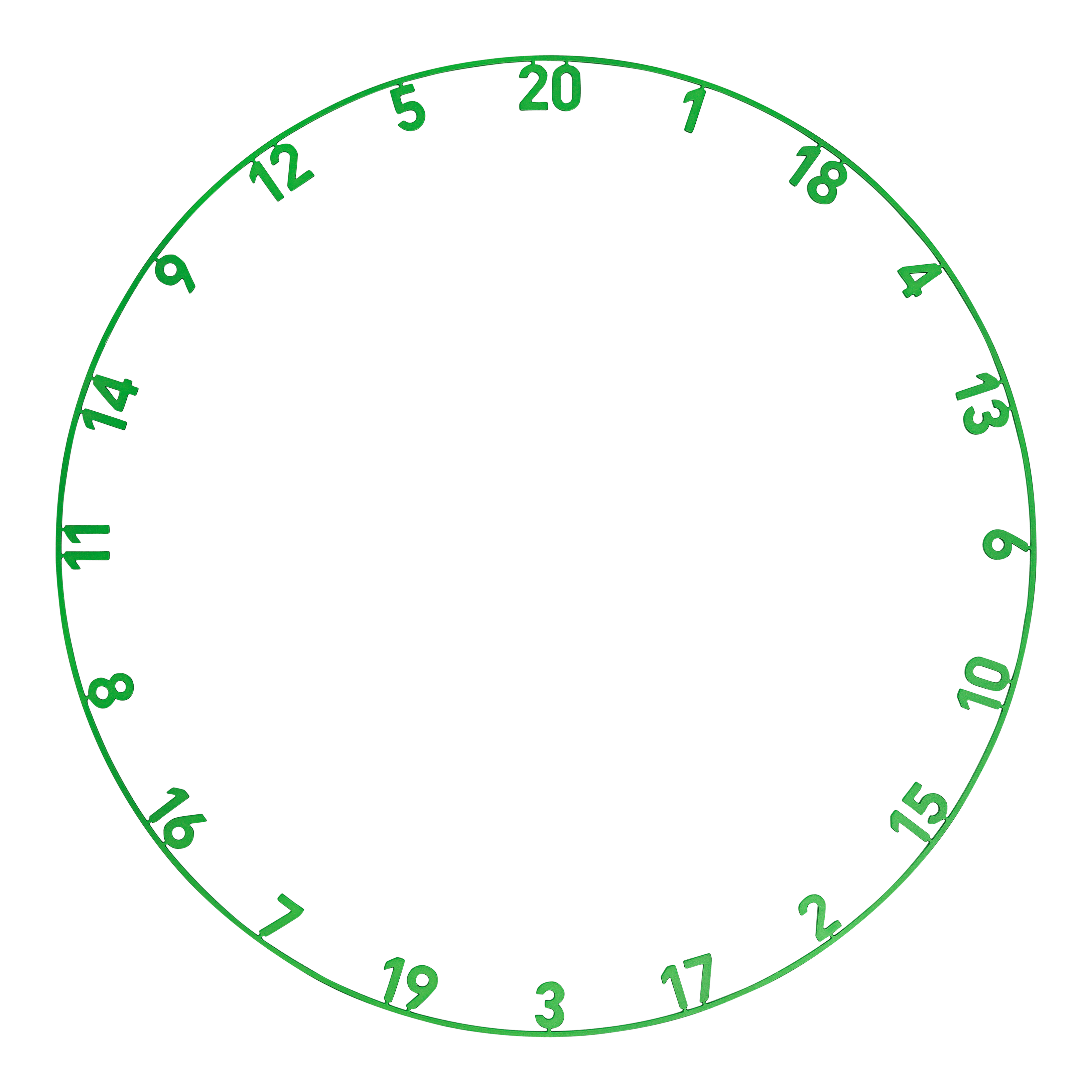 Precise 180 OnePiece Lasercut Number Ring Das Bild zeigt einen Zahlenring in Smaragdgrün. Der Name des Produkts lautet ONE1050_Precise180_OnePiece_Lasercut_Zahlenring_EmeraldGreen_1.