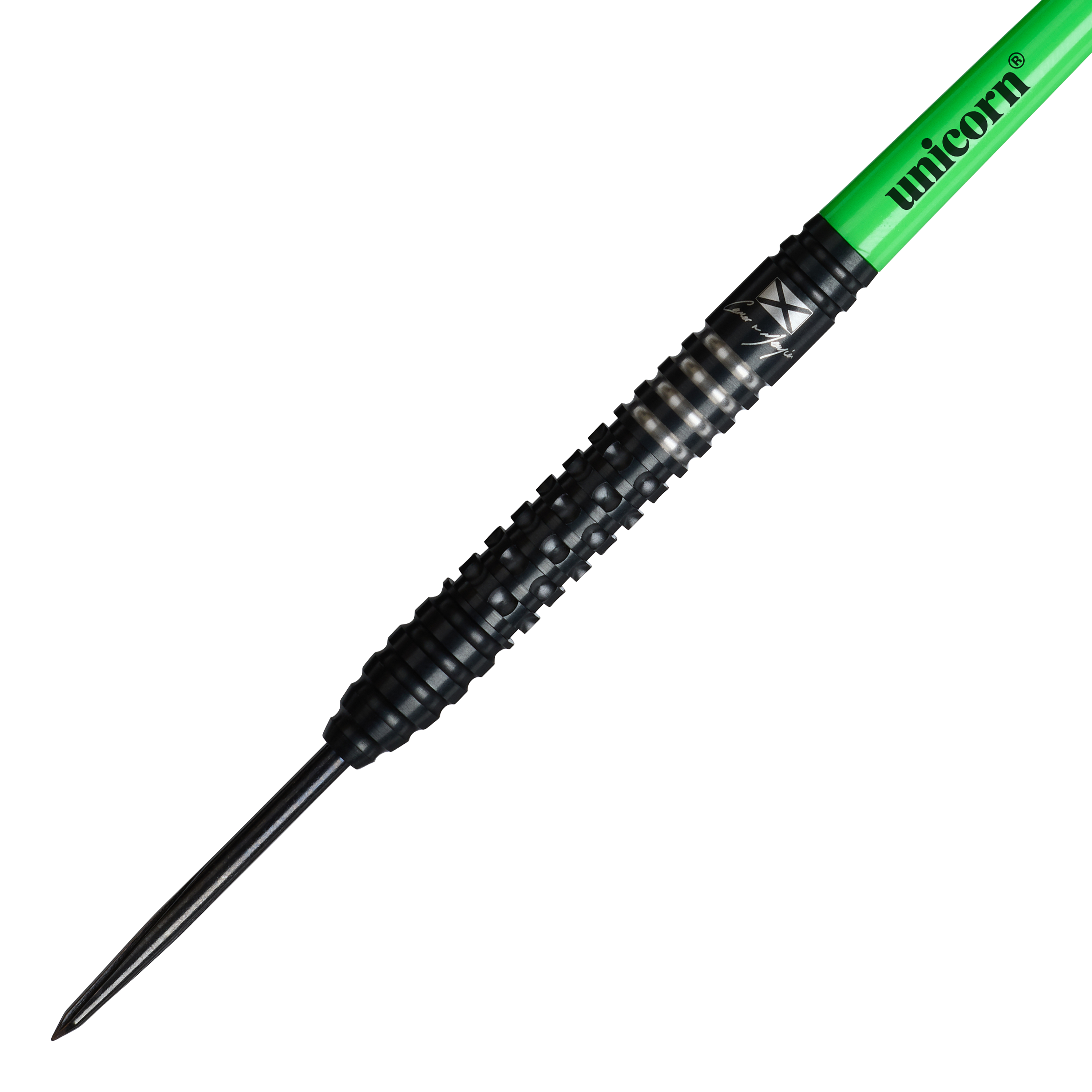 Unicorn Wraith Cameron Menzies Steeldarts mit einem Gewicht von 23g sind dargestellt. Diese Darts sind besonders für präzises Werfen konzipiert.