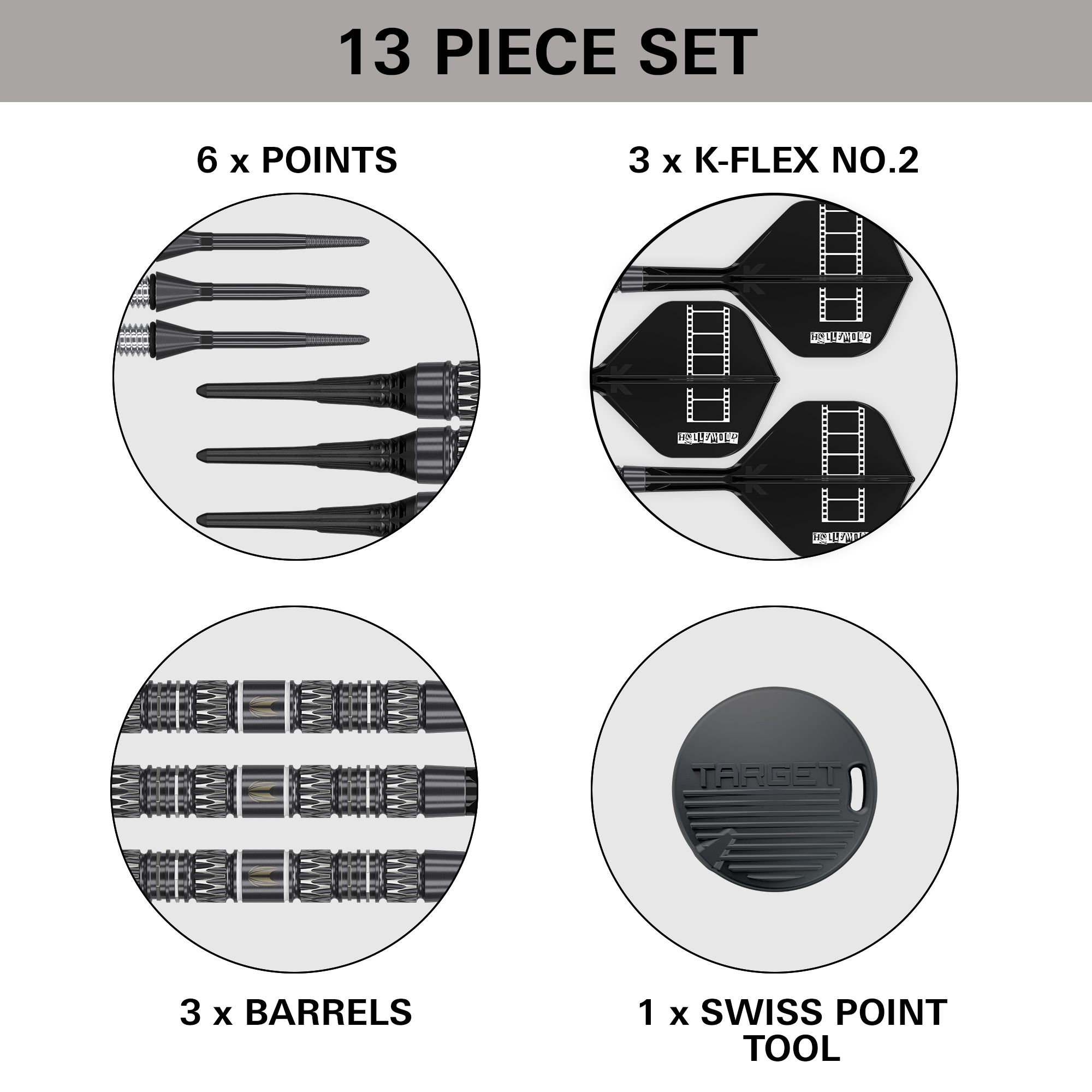Target Chris Dobey 95K Soft Darts - 18g Zu sehen sind Target Chris Dobey 95K Softdarts - 18g. Die Darts sind besonders für präzise Würfe entwickelt worden.