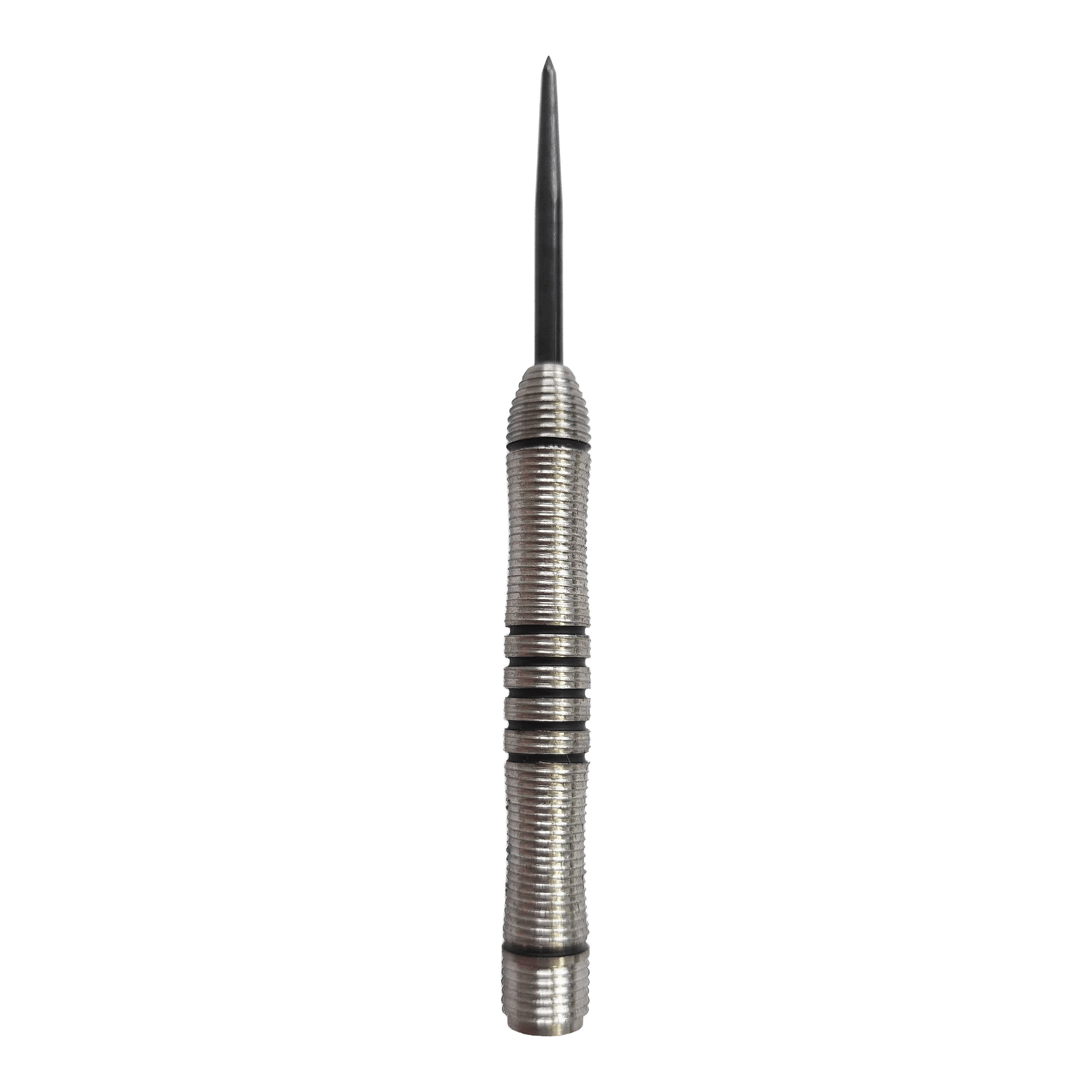 Dieses Bild zeigt die McDart Black Ring Steeldart-Barrels - 24g. Die Barrels sind schwarz und besitzen eine gerillte Oberfläche.