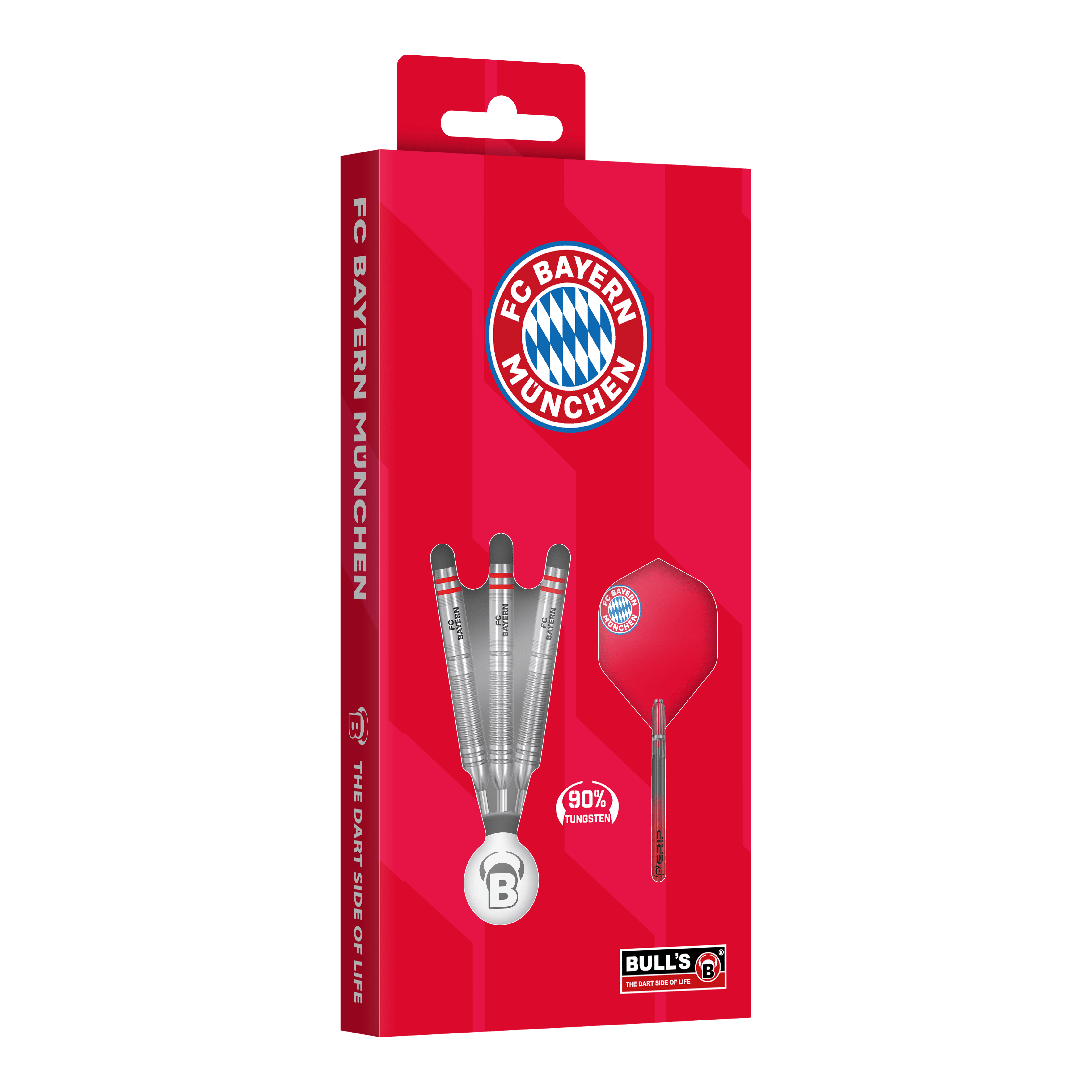 Bulls FC Bayern Munich Tungsten Steel Darts Das Bild zeigt die Bulls FC Bayern München Tungsten Steeldarts. Diese Steeldarts sind für Liebhaber des Vereins gedacht.