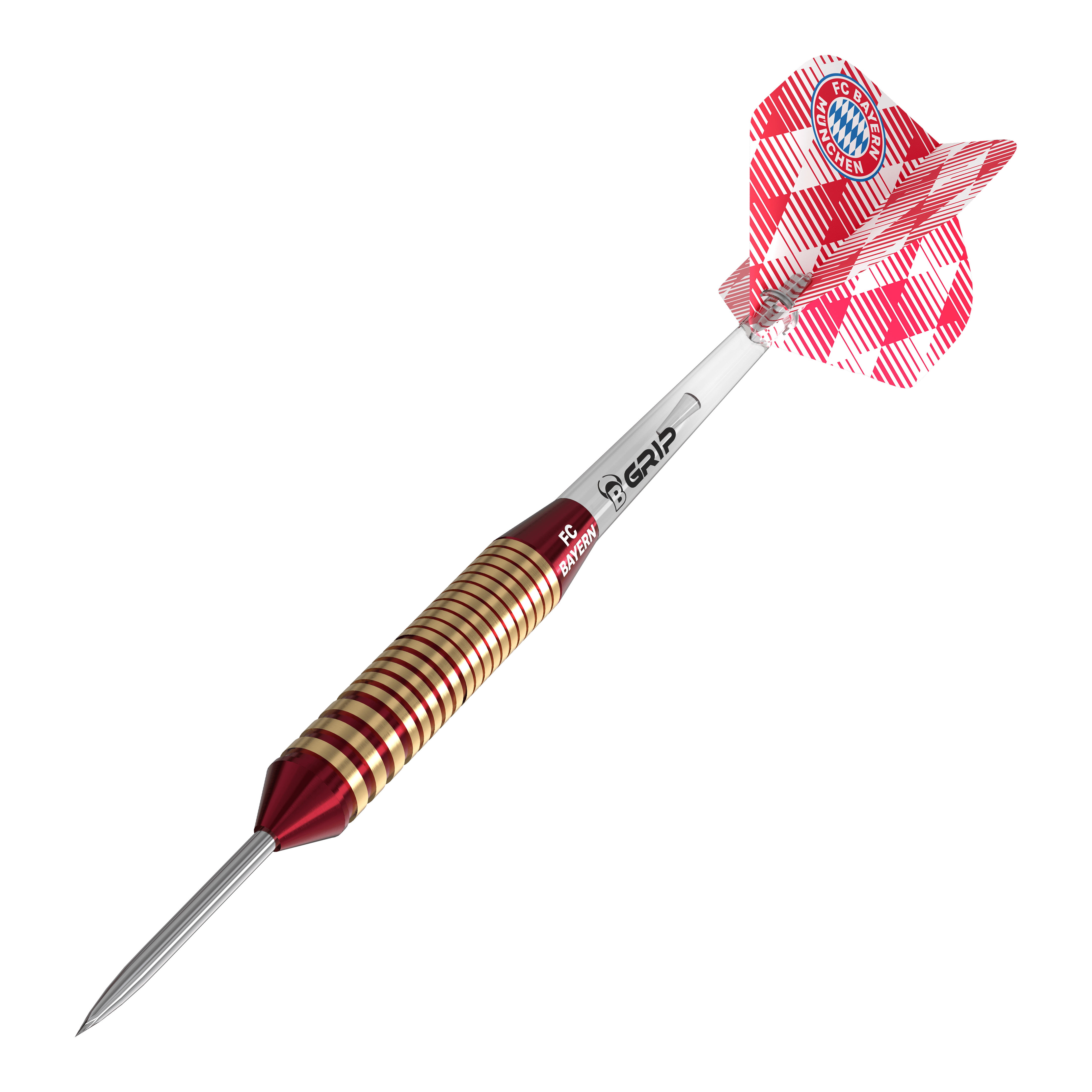 Bulls FC Bayern Munich Brass Steel Darts - 21g Hier sieht man die Bulls FC Bayern München Brass Steeldarts mit einem Gewicht von 21g. Sie sind für Steeldart geeignet und mit FC Bayern München Design gestaltet.