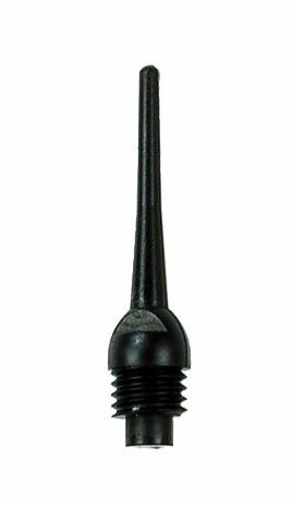 818_819 Das Bild zeigt eine schwarze Kunststoffspitze mit Gewinde. Es handelt sich um das Produkt "Keypoint Spitzen (200er Pack), 8mm".