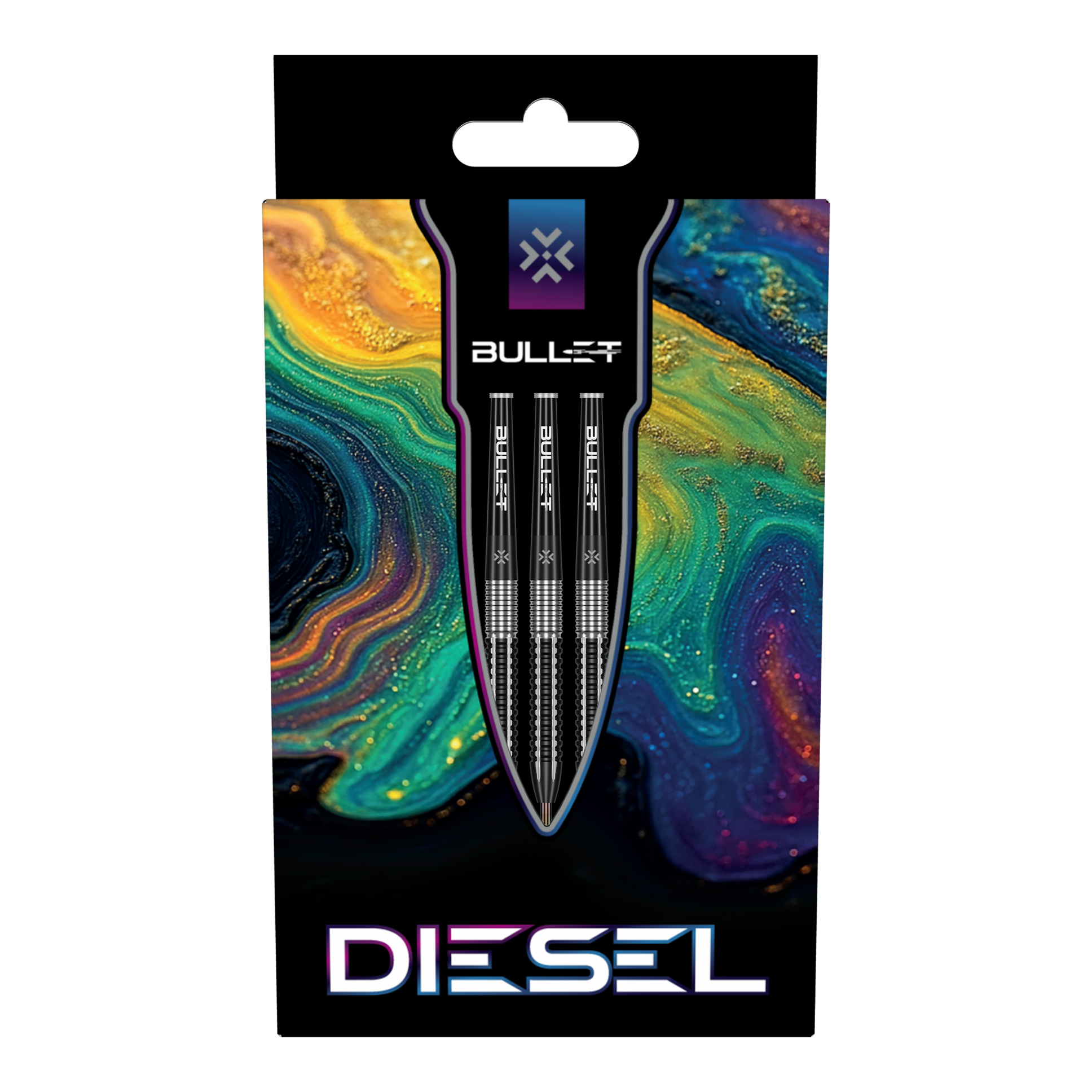 Bullet Diesel steel darts Zu sehen sind die Bullet Diesel Steeldarts. Das Bild zeigt das Aussehen und Design dieses Dartprodukts.