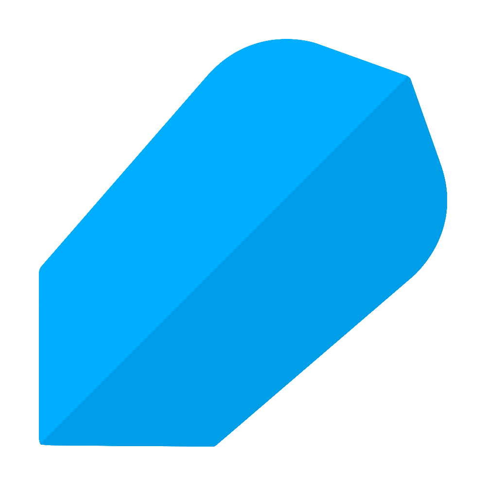 Dies ist ein blauer Poly-Plain Slim Flight. Der Flight ist für Dartpfeile und hat eine schlanke Form.