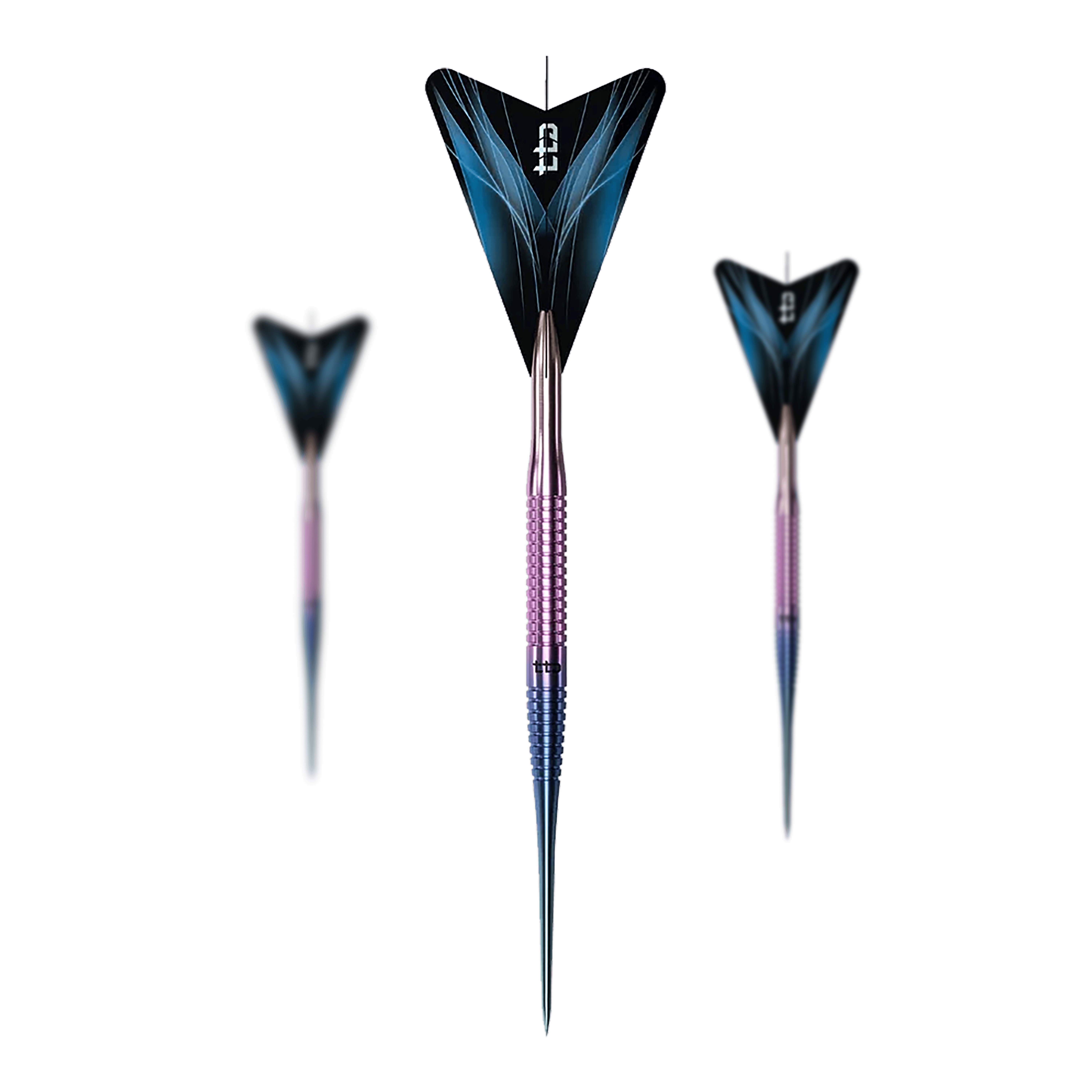 Caliburn TTD Complete Titanium T3 Rainbow Steeldarts - 7g Caliburn TTD Complete Titanium T3 Rainbow Steeldarts - 7g. Gezeigt wird ein Set aus bunten Steeldartpfeilen aus Titan.