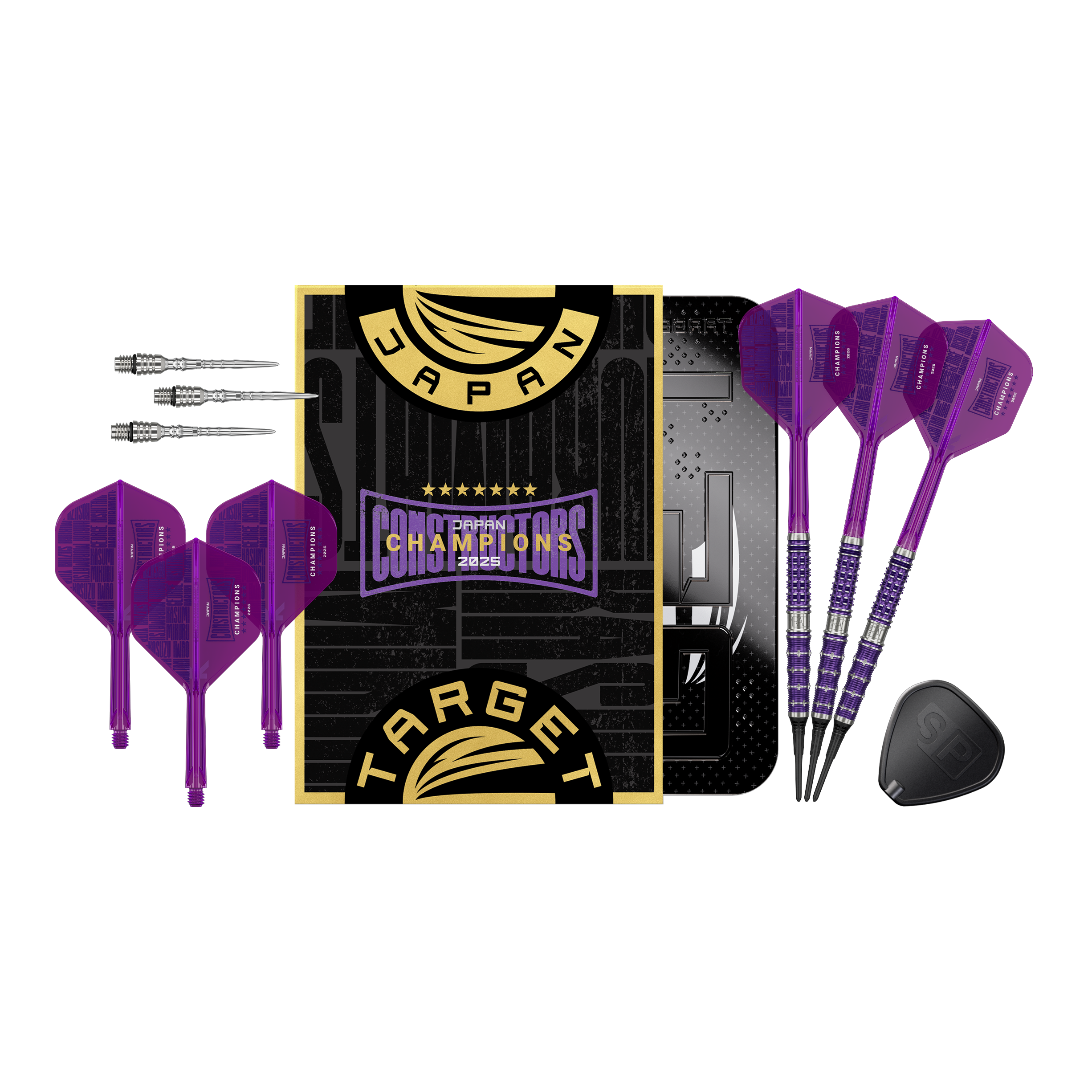 Abgebildet sind die Target Japan The Miracle GEN7 Constructors Champions Limited Darts mit 21,5g. Diese Darts zeichnen sich durch ihr besonderes Design und ihre hochwertige Verarbeitung aus.