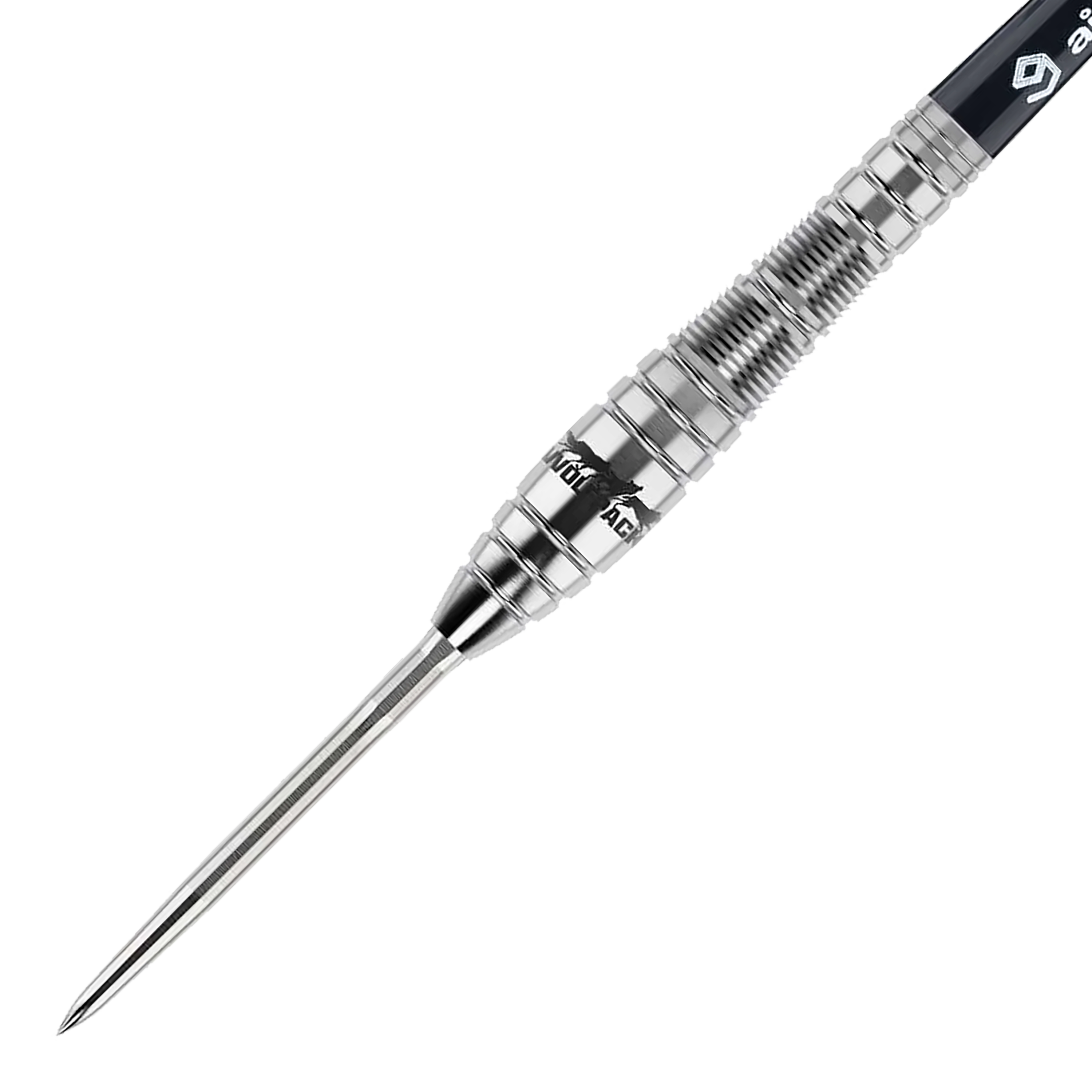 Caliburn Wolfpack W2 steel darts - 22g Dies ist ein Caliburn Wolfpack W2 Steeldart mit einem Gewicht von 22 Gramm. Der Dart ist aus Metall gefertigt und hat ein geriffeltes Griffdesign für besseren Halt.