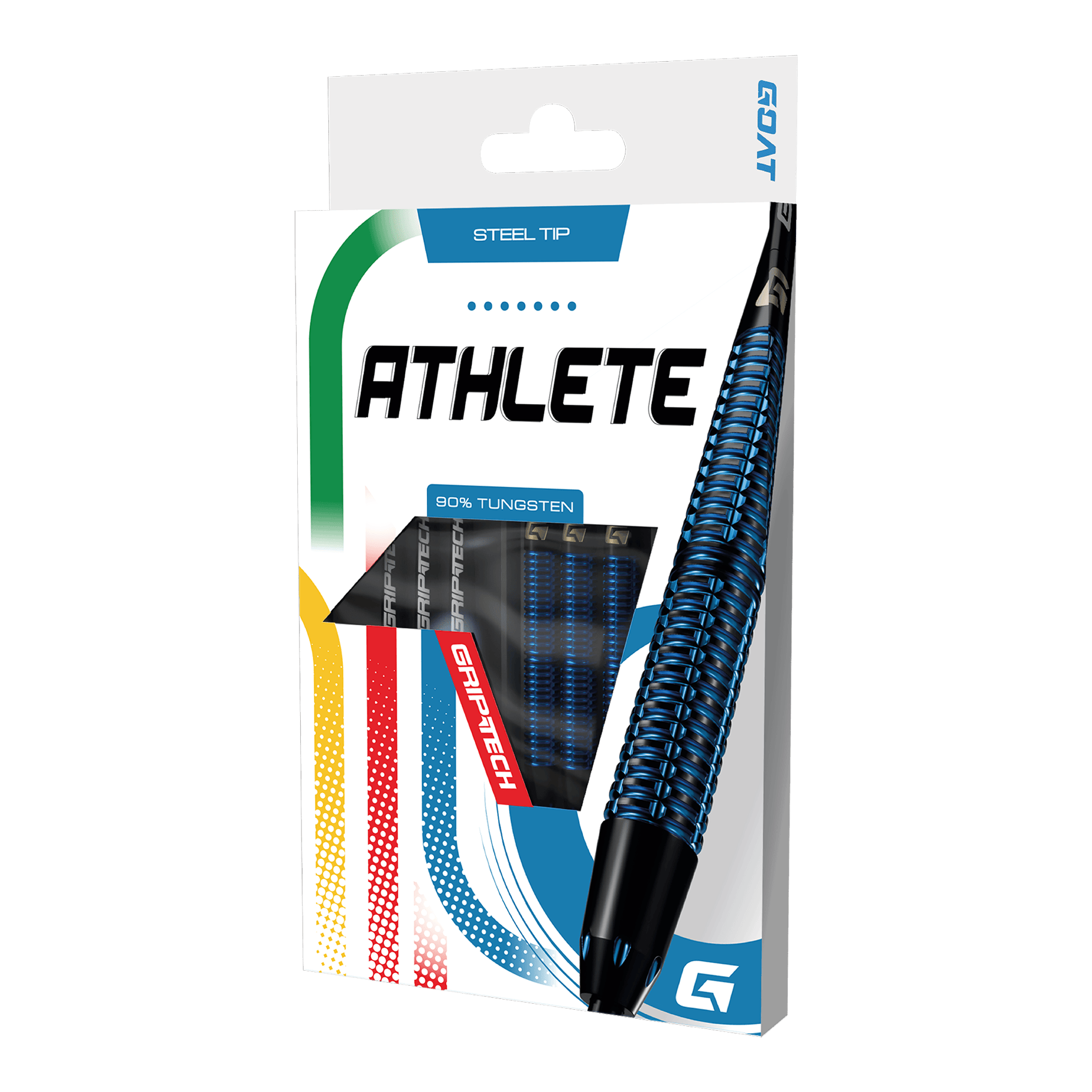 GOAT Athlete Blue Tungsten Steel Darts Das Foto zeigt die GOAT Athlete Black Tungsten Steeldarts. Diese Steeldarts zeichnen sich durch ihre Robustheit aus.