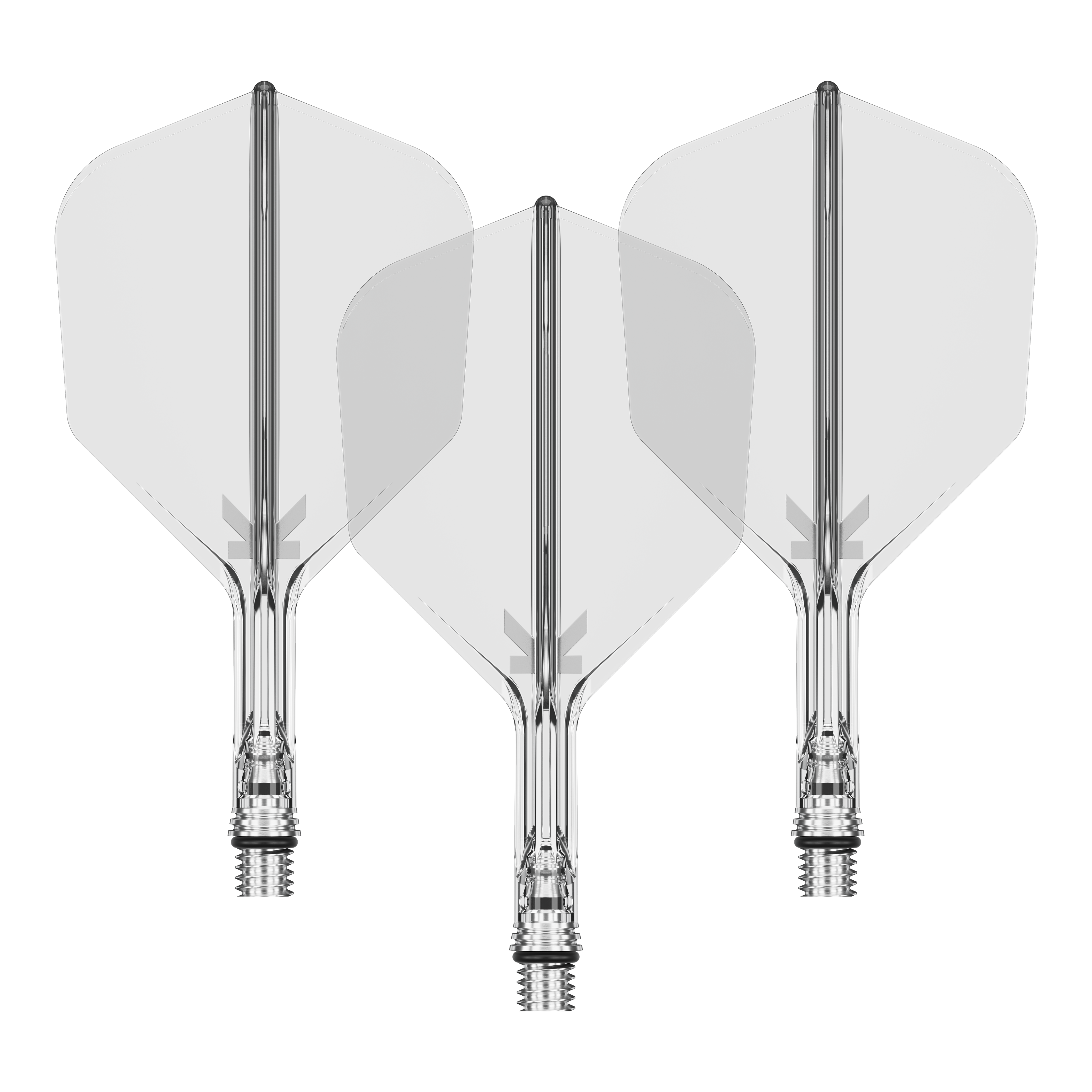 Target K-Shift No6 Flights - Clear Ein Set von Target KShift No6 Dart-Flights in klarer, durchsichtiger Optik, 19 mm lang. Die Abbildung zeigt mehrere Flights als Set.