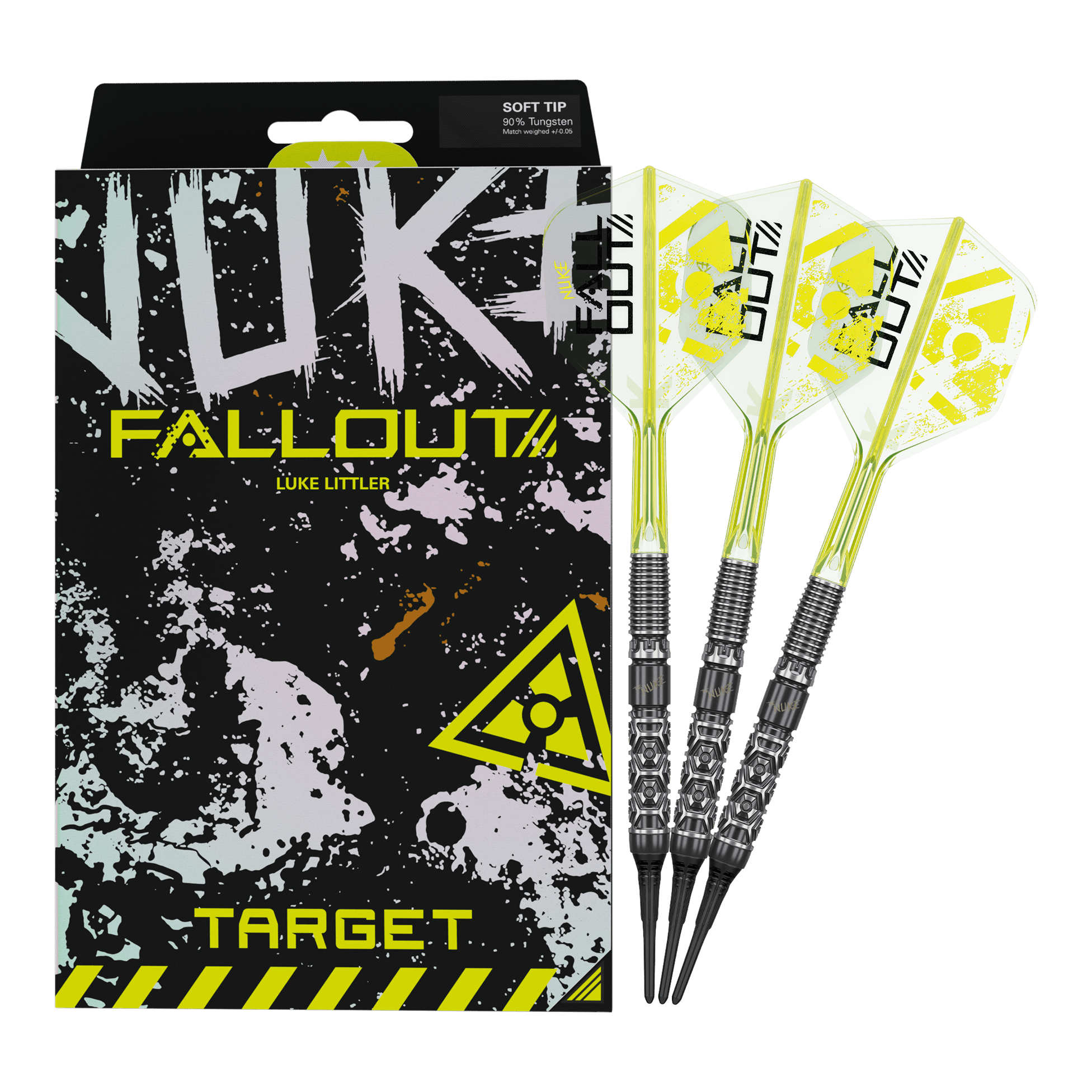 Target Luke Littler Nuke Fallout Soft Darts - 19g Hier ist das Target Luke Littler Nuke Fallout Softdarts - 19g zu sehen. Das Produkt wurde für professionelle Dartspieler entwickelt.