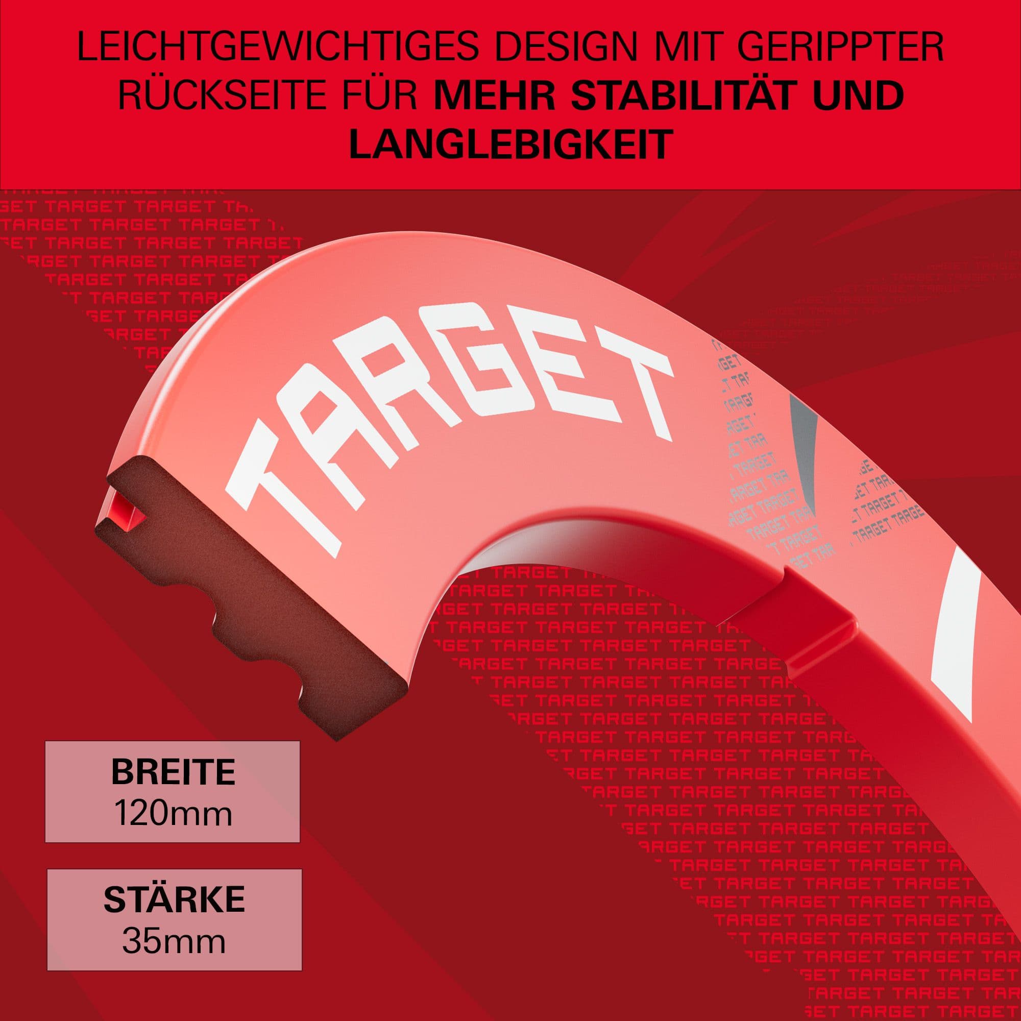 Target Notched Patterned Dartboard Surround Eine rote Dartboard-Umrandung mit Muster ist auf dem Bild. Das Produkt hebt sich farblich ab.