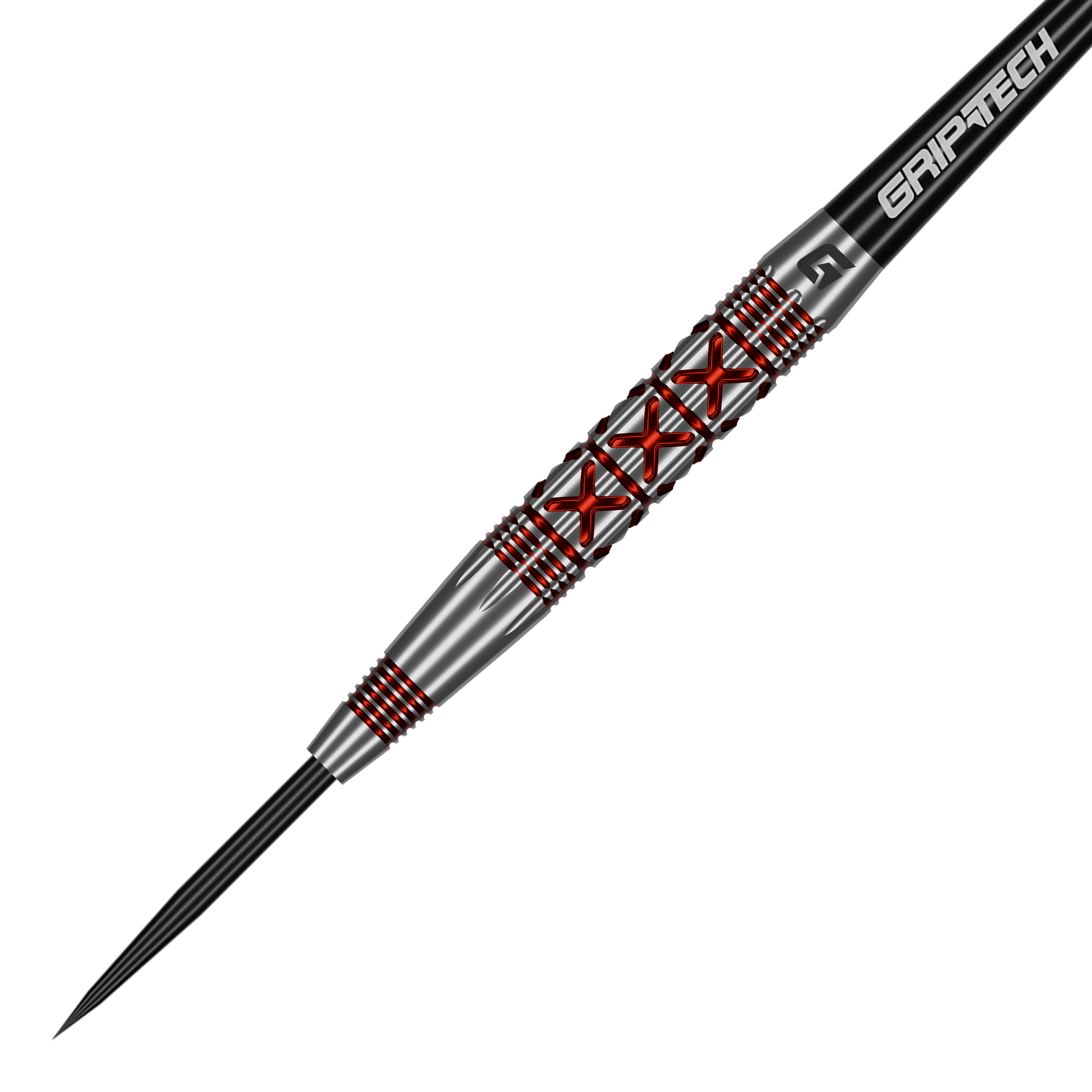 Das Foto zeigt die GOAT Strikes Steeldarts aus einer anderen Perspektive. Die Details des Dartpfeils sind gut erkennbar.