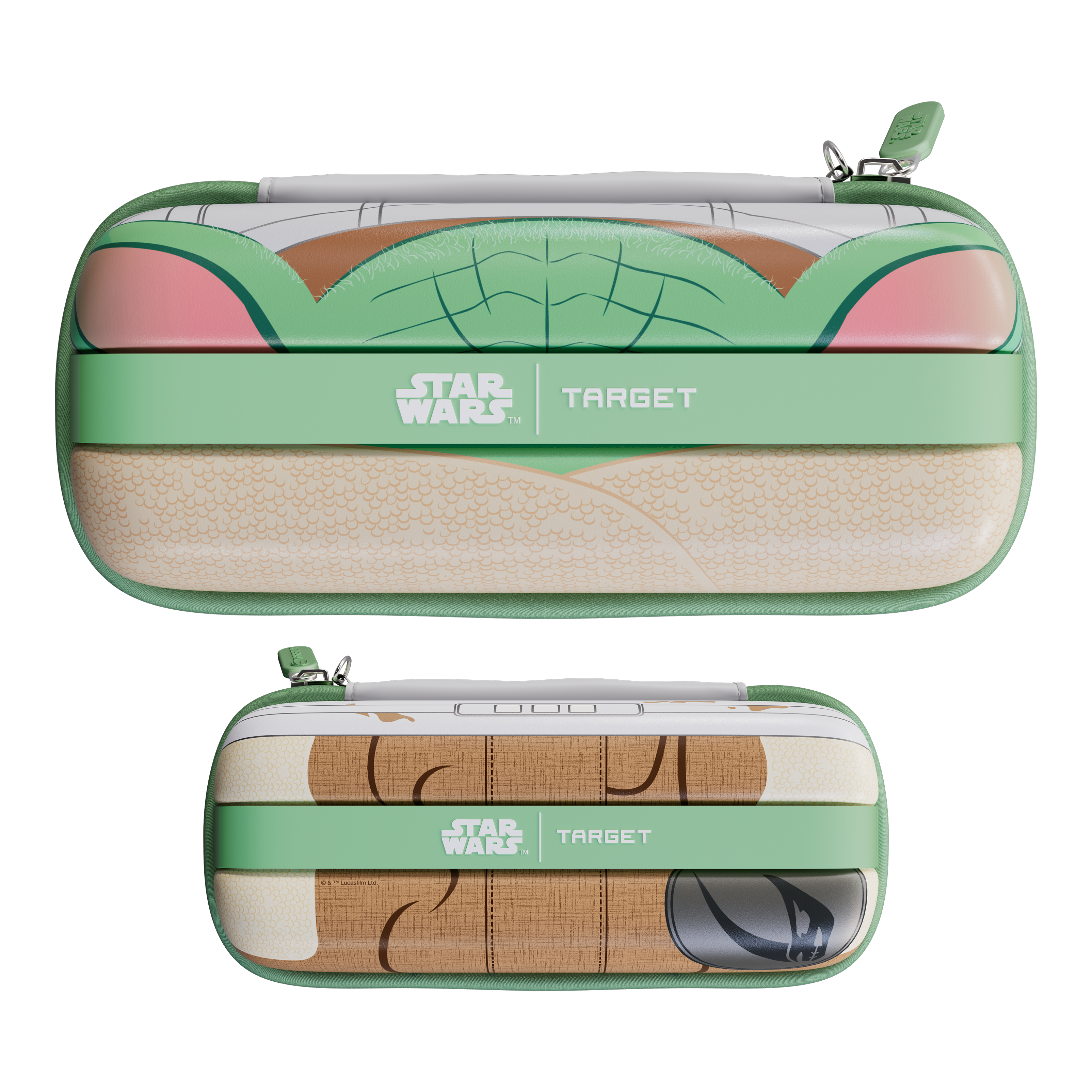 Das Bild zeigt das Target Star Wars Boa Dartcase - Grogu. Dies ist ein spezielles Dartcase mit einem Grogu-Motiv aus Star Wars.