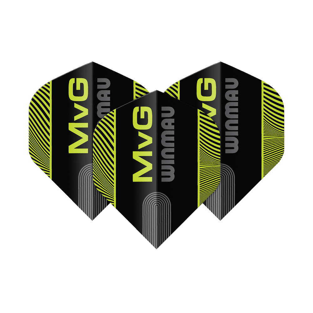 Winmau Prism Delta MvG Black Green Text No2 Standard Flights Abgebildet sind Winmau Prism Delta MvG Black Green Text No2 Standard Flights. Das Produkt zeichnet sich durch ein auffälliges Design aus.