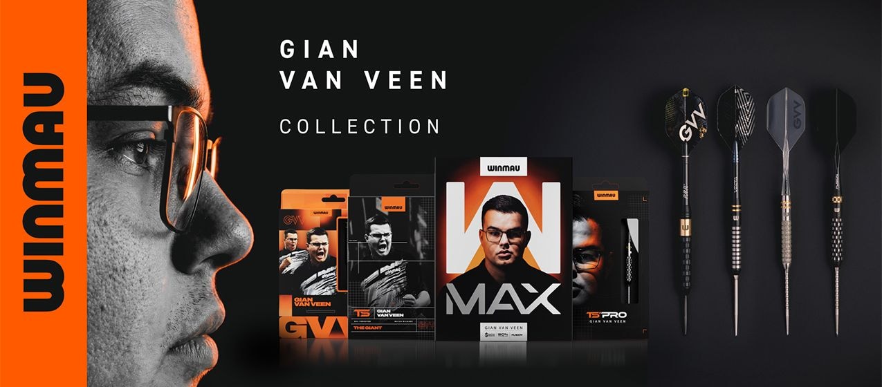 Ein Produktfoto mit dem Dateinamen 2026-10_LP_Winmau_GianVanVeenCollection wird angezeigt. Das Bild zeigt wahrscheinlich ein Artikel aus der Winmau Gian Van Veen Kollektion.