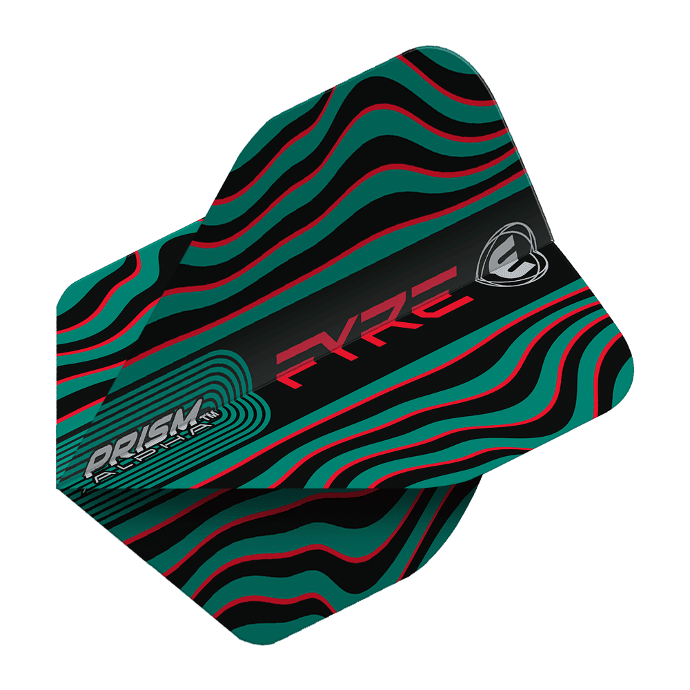 Winmau Prism Alpha Fyre BlackTurquoiseRed Standard Flights