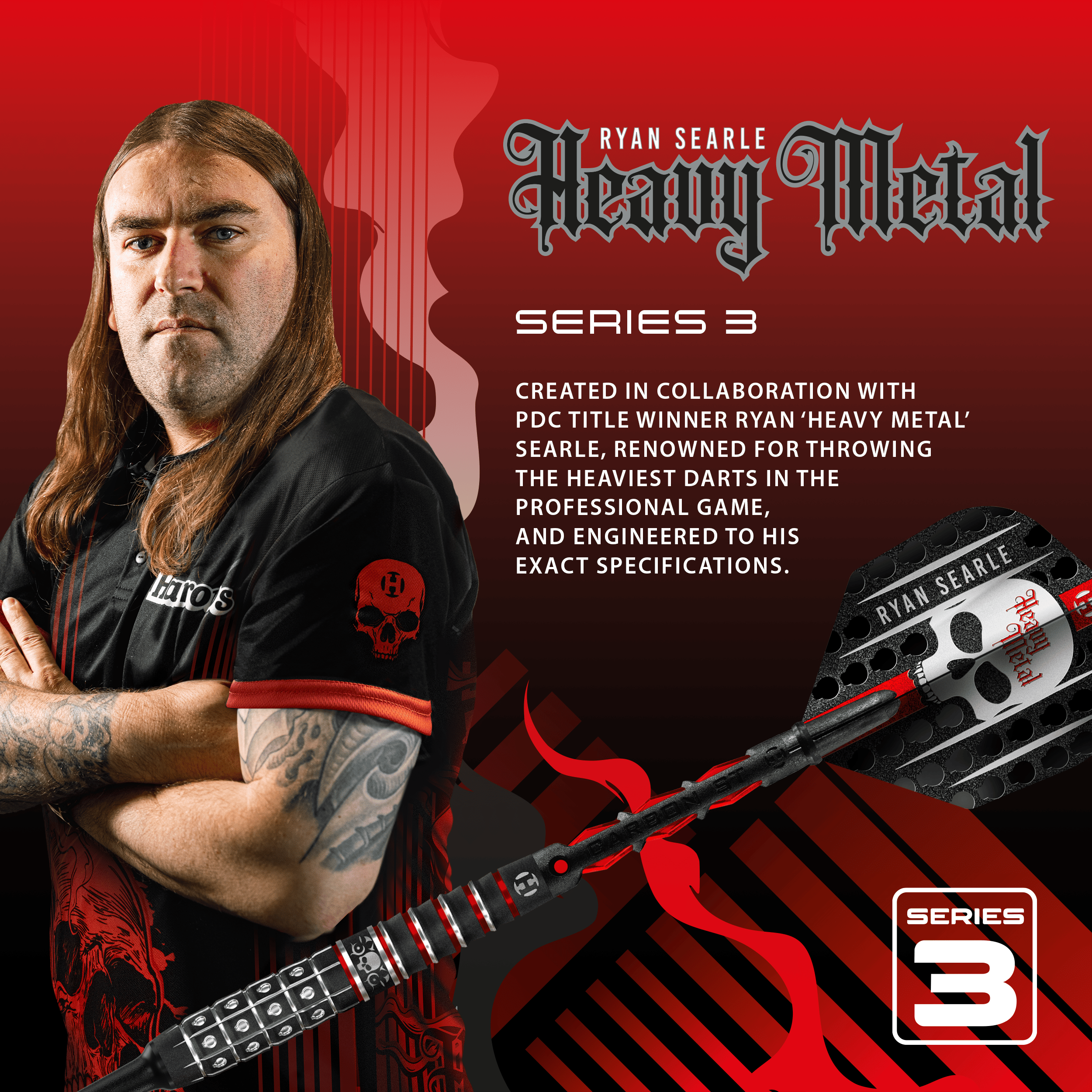 Harrow's Ryan Searle Series 3 soft darts Zu sehen sind die Harrows Ryan Searle Series 3 Softdarts. Die Dartpfeile sind für das elektronische Dartspiel geeignet.