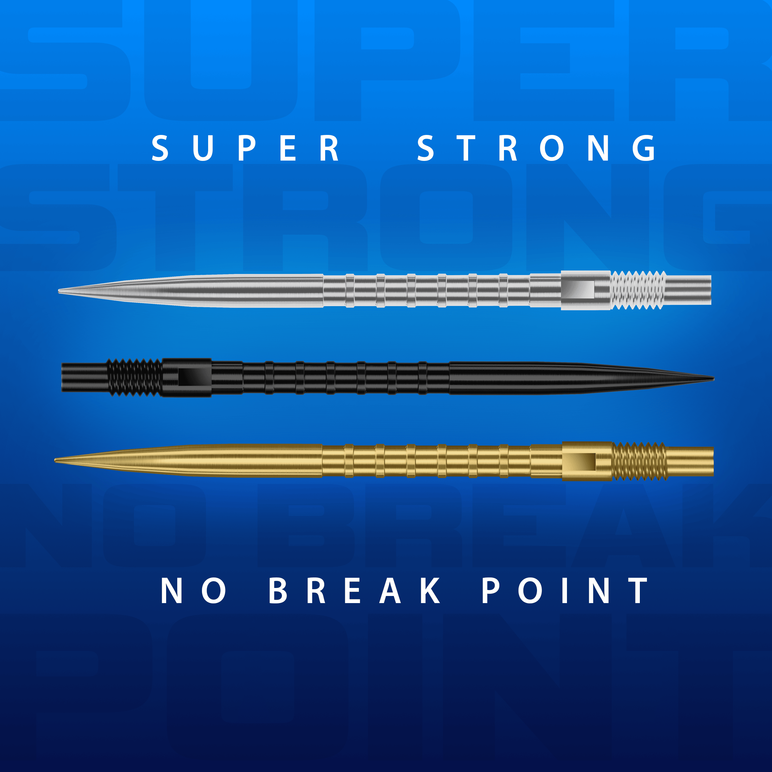 Harrows Quick Point Heavy Metal Dart Tips - Gold Harrows Quick Point Heavy Metal Dartspitzen in Schwarz werden gezeigt. Sie haben eine strukturierte Oberfläche für besseren Halt.
