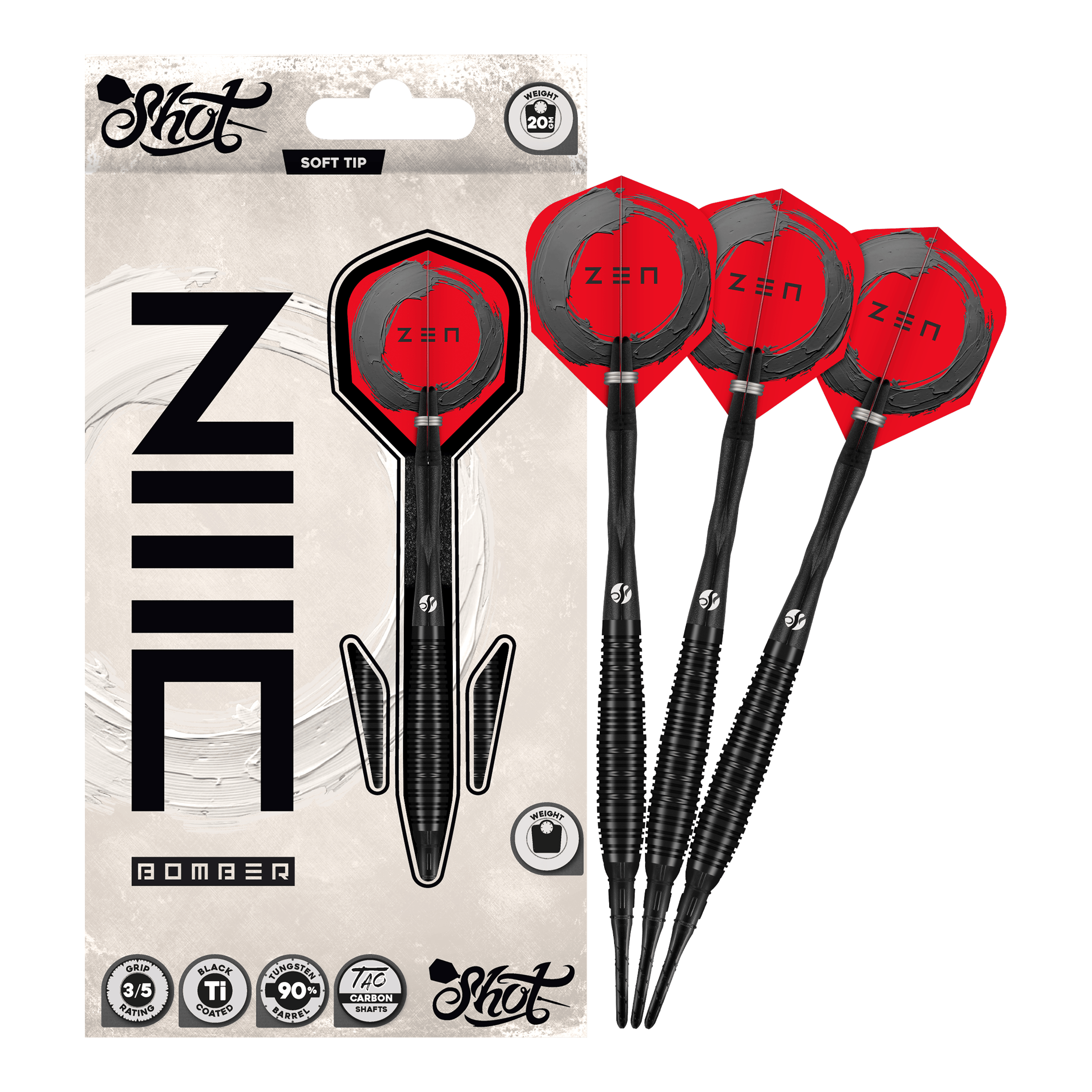 Shot ZEN Bomber soft darts - 20g Shot ZEN Bomber soft darts - 20g