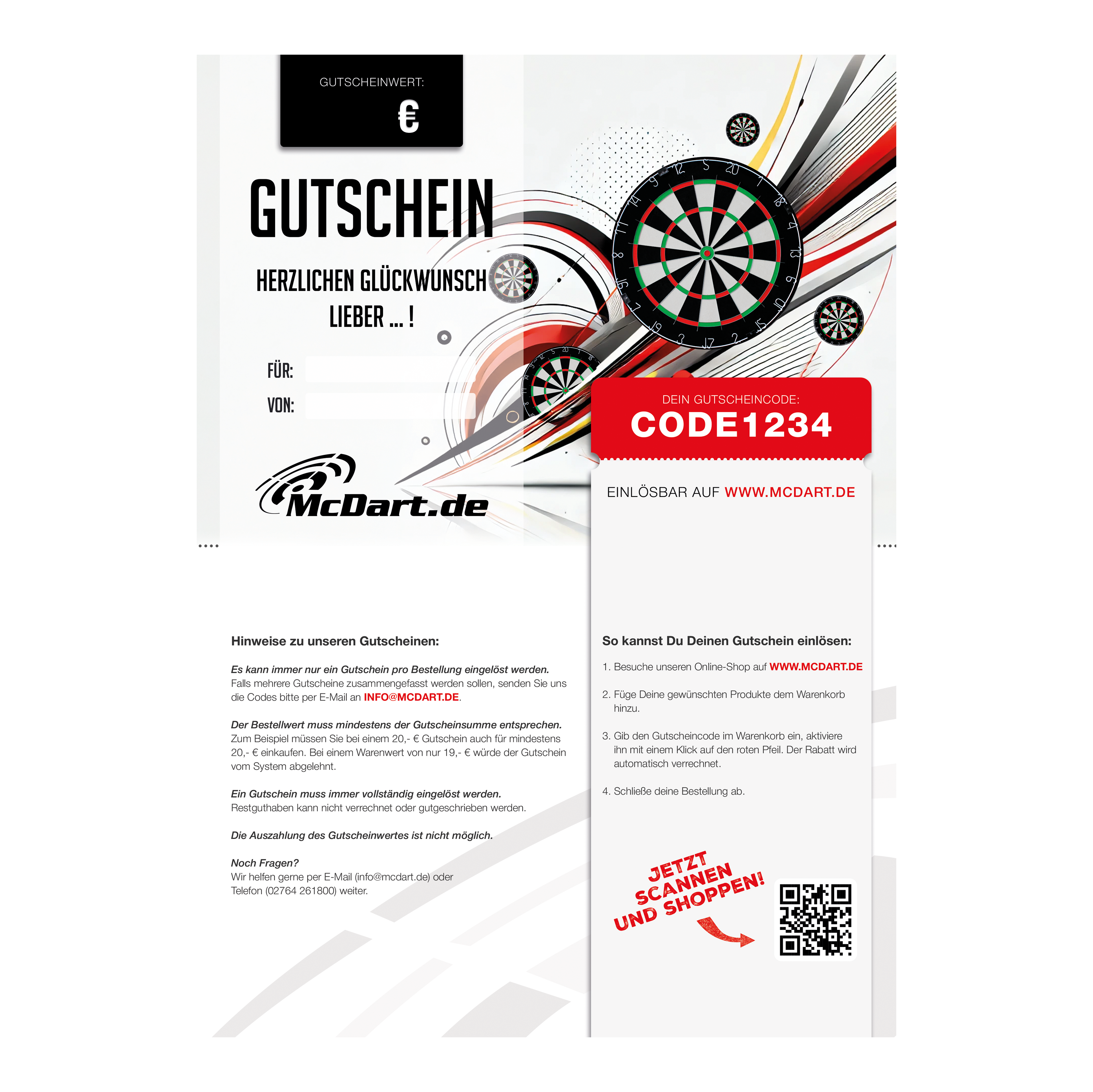 Gutschein - Dartboards