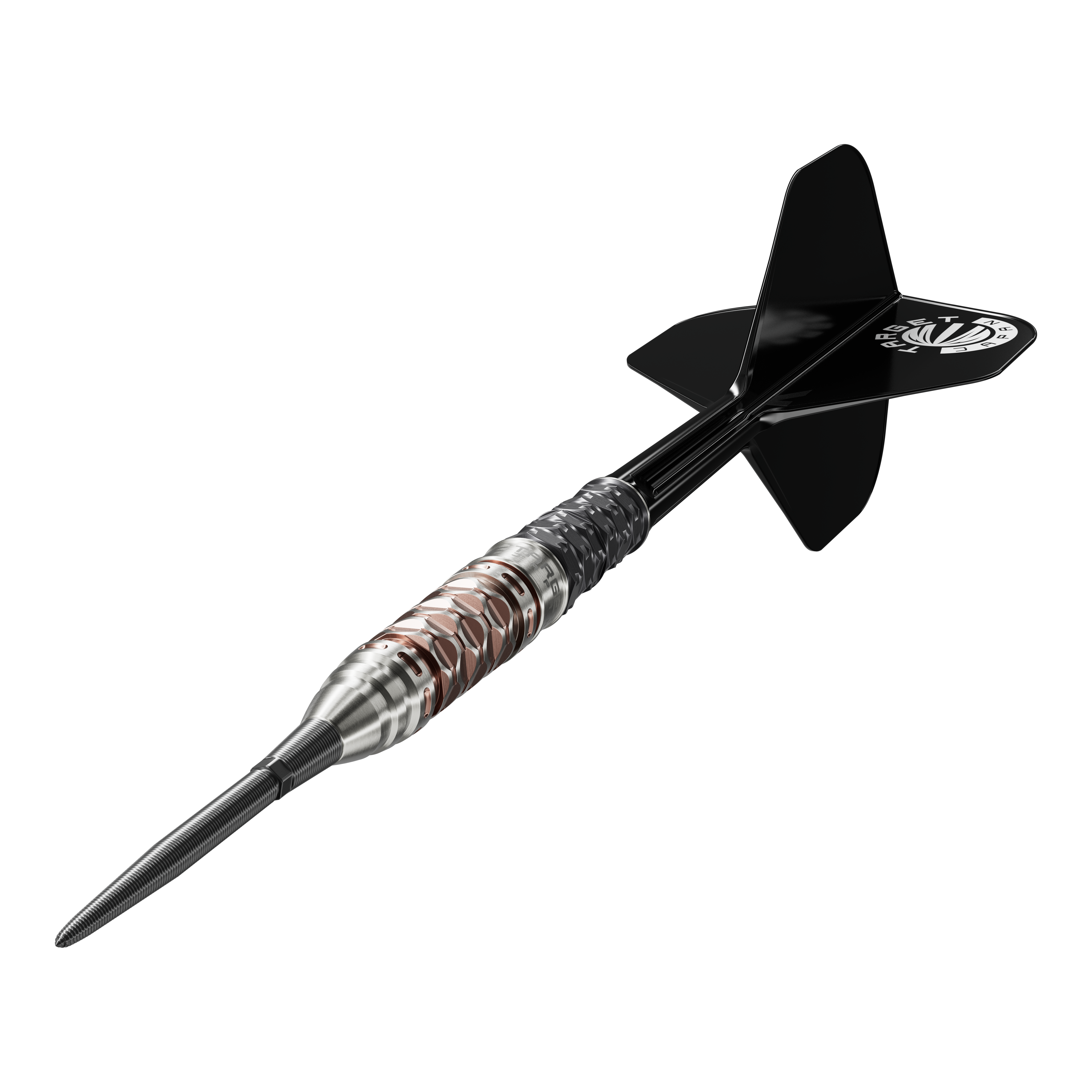 Target Japan Charis GEN6 Swiss Point Steel Darts - 23g Die Target Japan Charis GEN6 Swiss Point Steeldarts - 23g werden hier abgebildet. Man erkennt das schlanke Barrel und die präzise Verarbeitung.