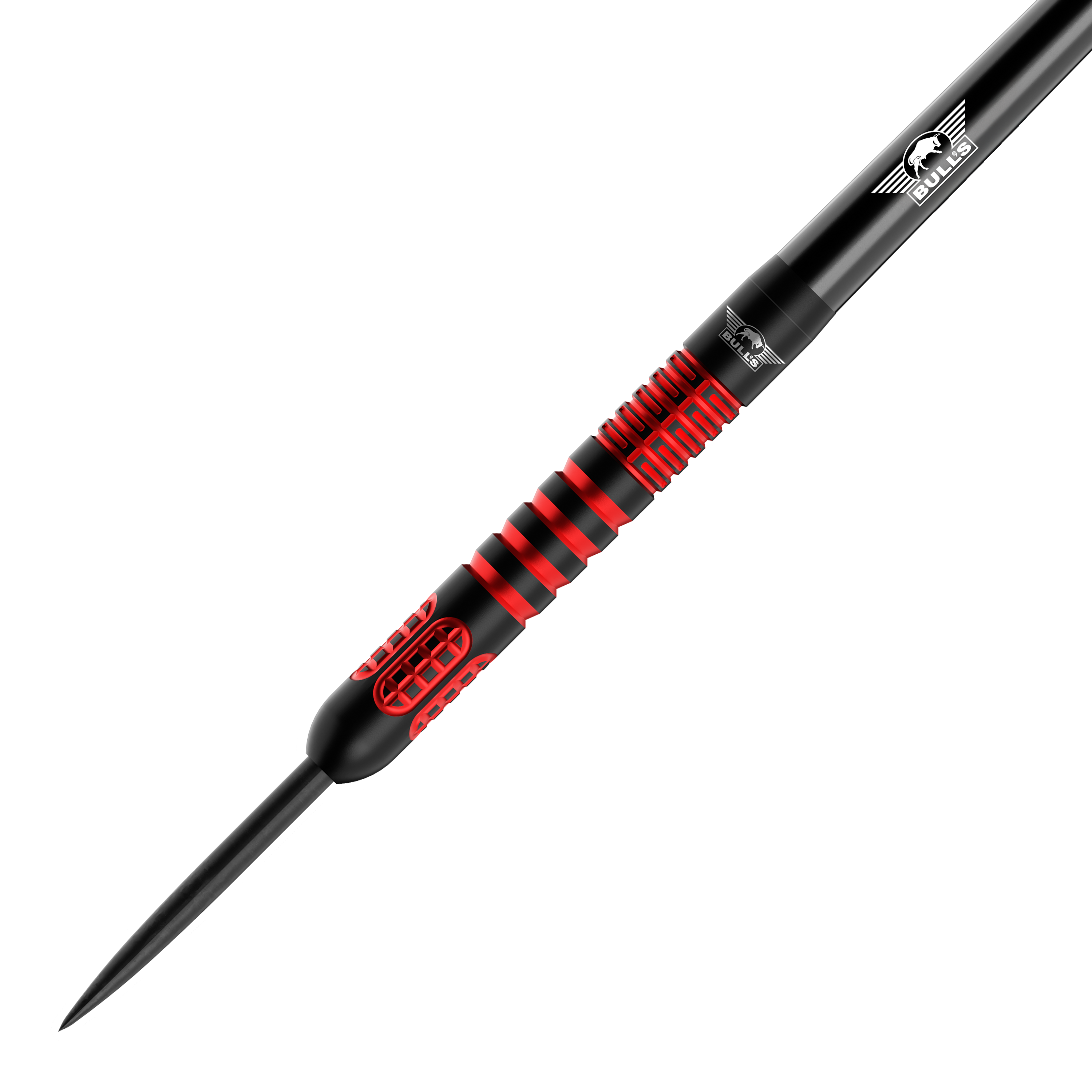 Auf dem Bild sind die Bulls NL Stefan Bellmont 90 Steeldarts 23g zu sehen. Diese Steeldarts sind besonders präzise und für professionelle Dartspieler geeignet.