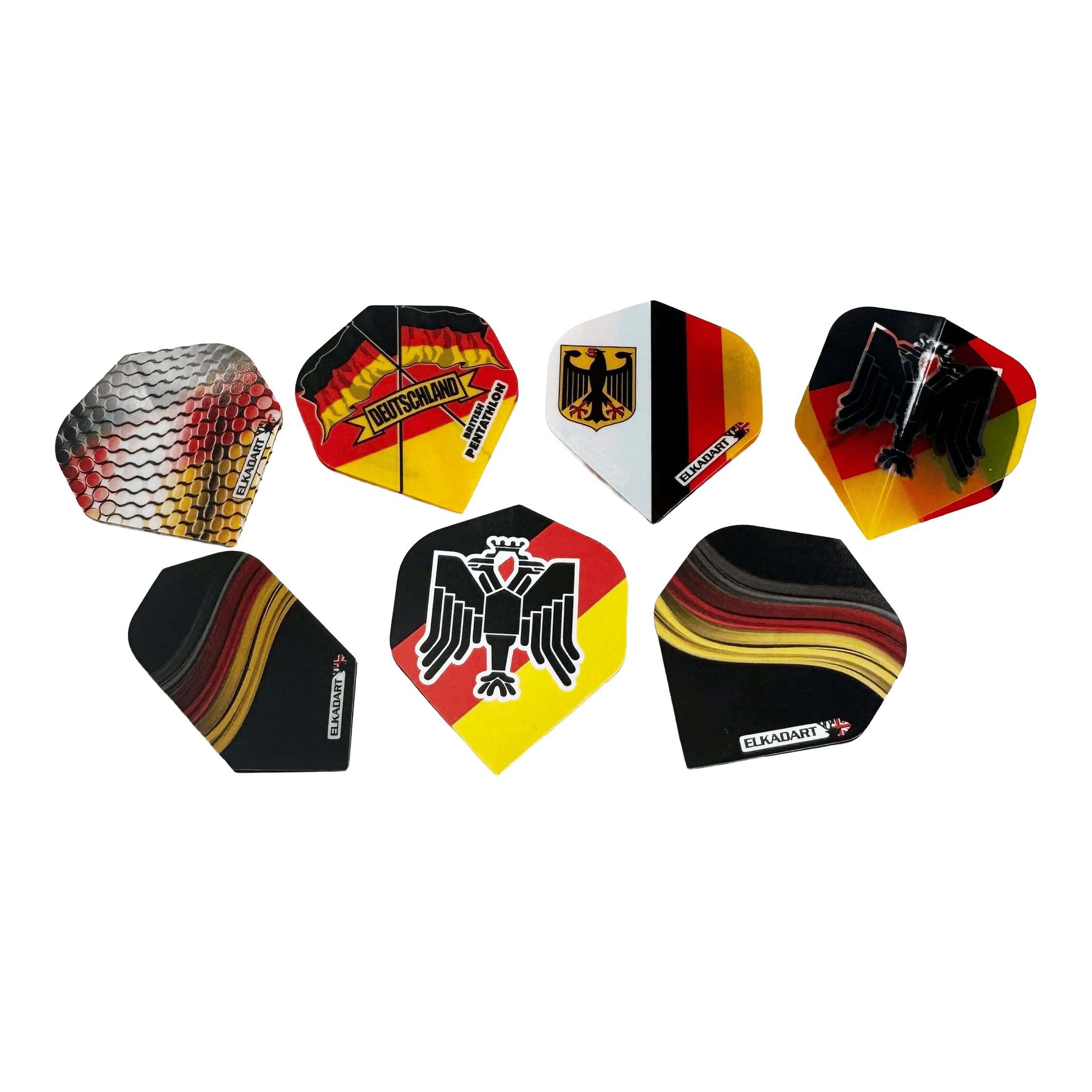 Das Bild zeigt ein Flights Pack Deutschland. Zu sehen sind Flights im Deutschland-Design.
