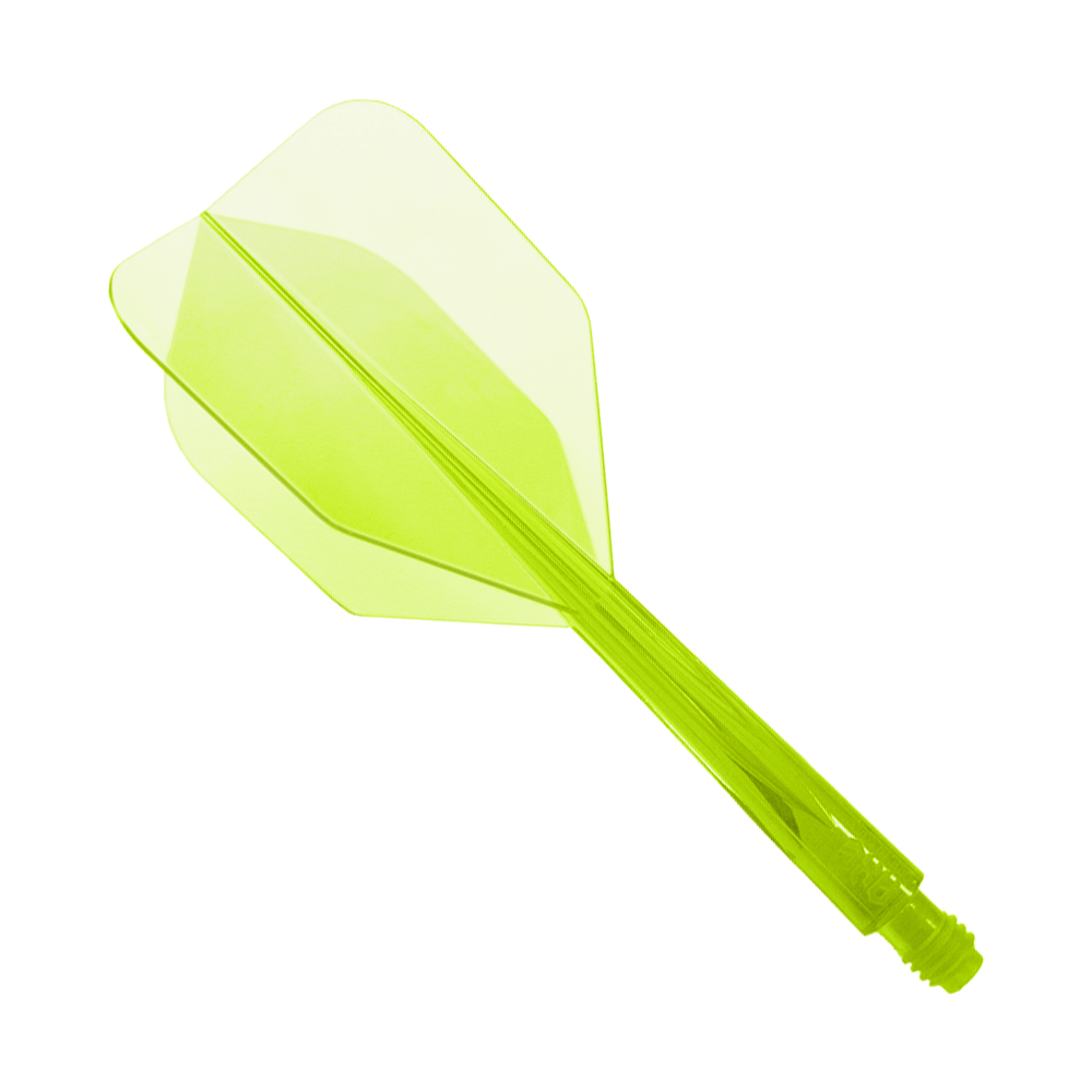 Condor_AXE_Neon_Flight_System_Gelb_Small_1 Das Bild zeigt das Produkt „Condor Axe Neon Yellow Flight-System Small“. Es handelt sich um ein kleines, neon-gelbes Dart-Flight-System.