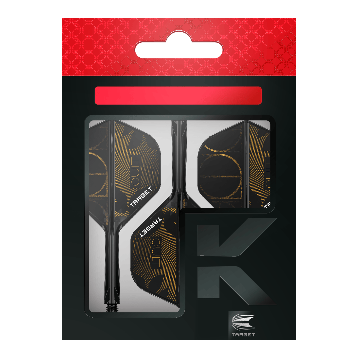 Abgebildet ist das Target K-Flex Cult No2 Standard Flight-Shaft-System. Dieses Produkt wird im Dartsport zur Befestigung von Flights verwendet.