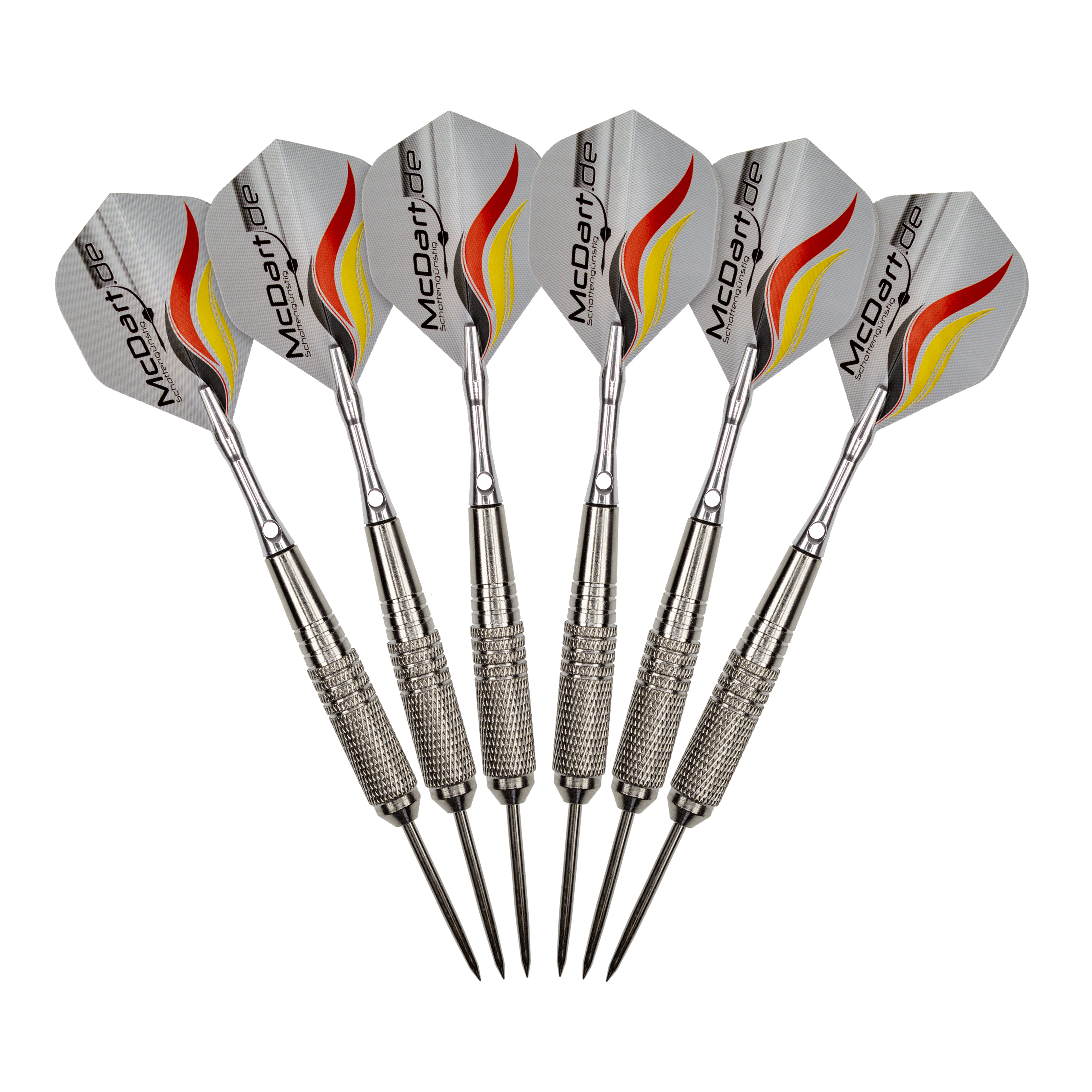 McDart Starter Pack Steel Dart Das Bild zeigt ein McDart Starterpack. Es eignet sich hervorragend für Einsteiger im Dartsport.