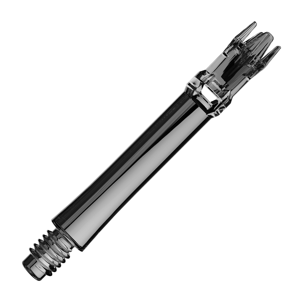 Hier ist eine Ersatzshaft in transparentem Schwarz abgebildet. Die Shaft ist von der Seite zu sehen.