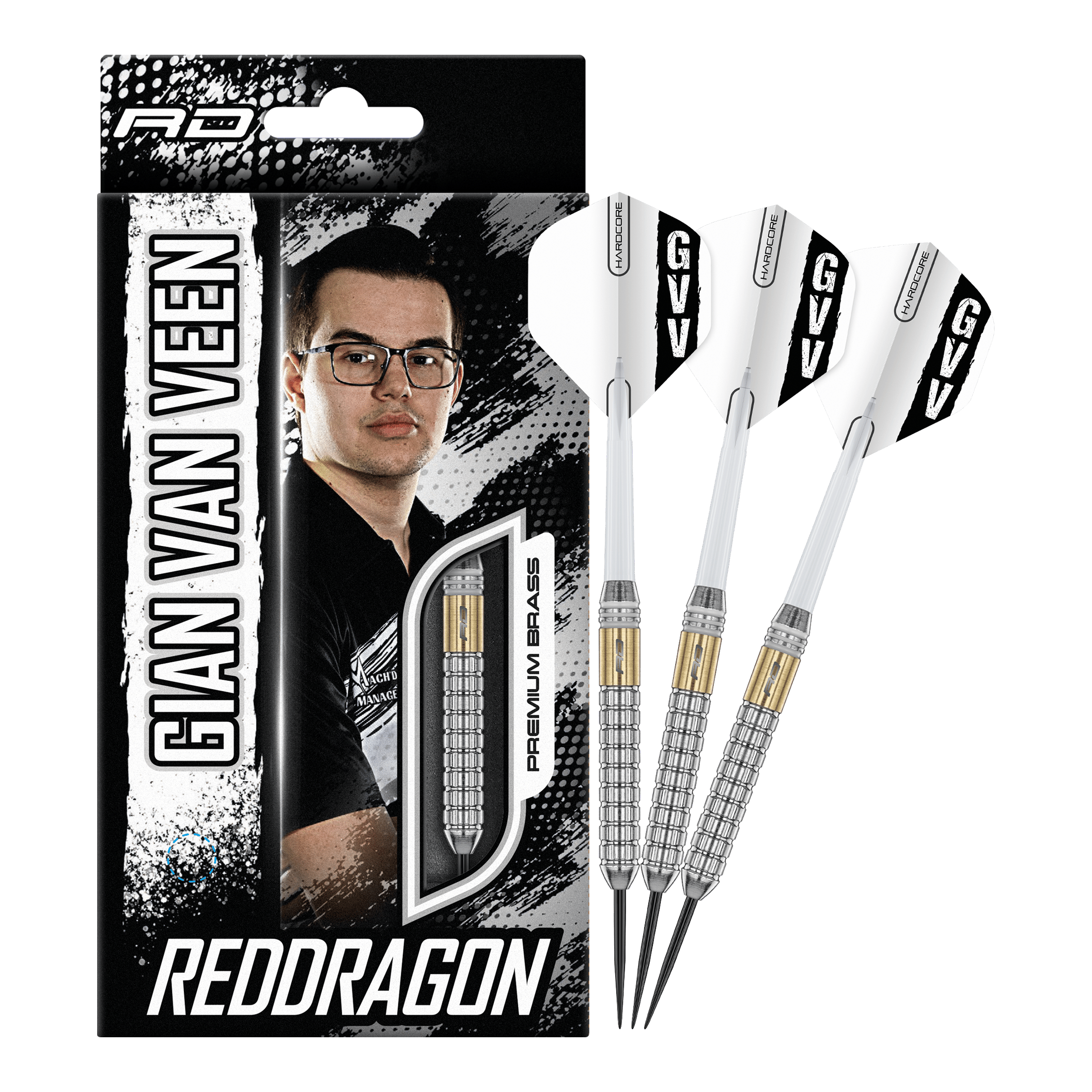 Red Dragon Gian Van Veen Brass Steeldarts - 21 g Red Dragon Gian Van Veen Brass Steeldarts - 21 g