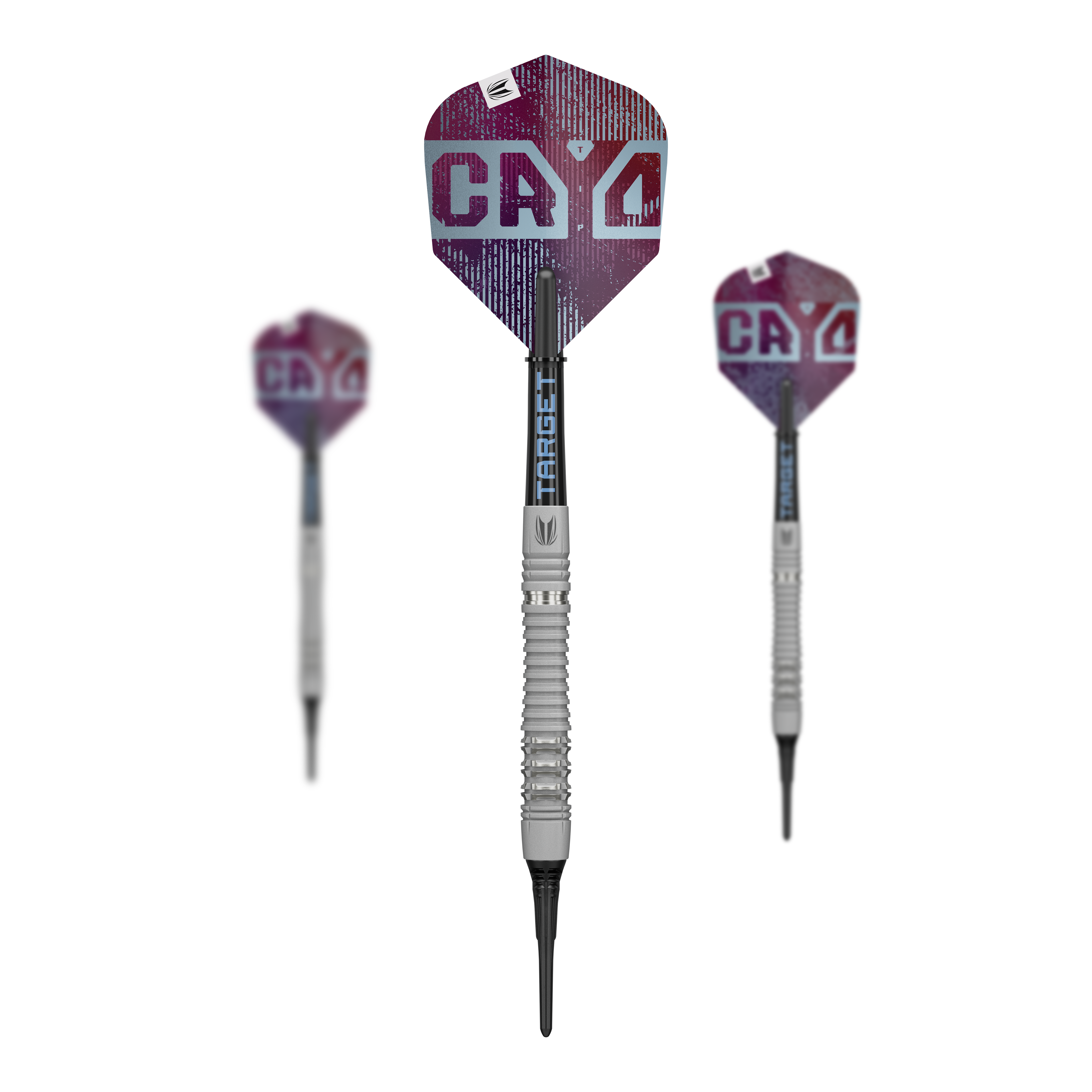 Target Cryo 13 Softdarts Zu sehen ist ein Set der Target Cryo 13 Softdarts. Das Bild zeigt alle enthaltenen Darts des Sets.