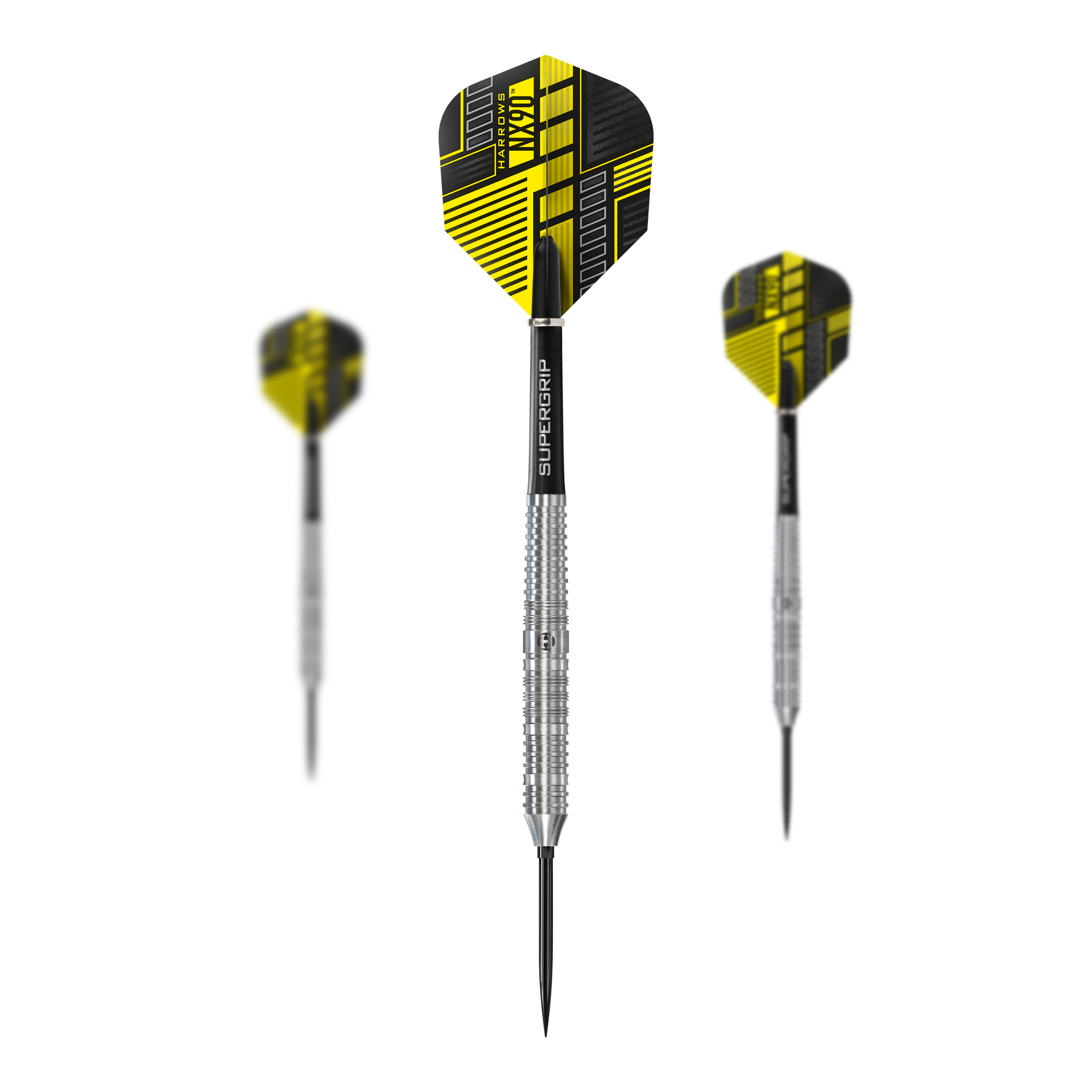 Harrows NX90 Parallel Quick Point Steel Darts Gezeigt wird ein Set der Harrows NX90 Parallel Quick Point Steeldarts. Das Set eignet sich ideal für Turnier- und Freizeitspieler.