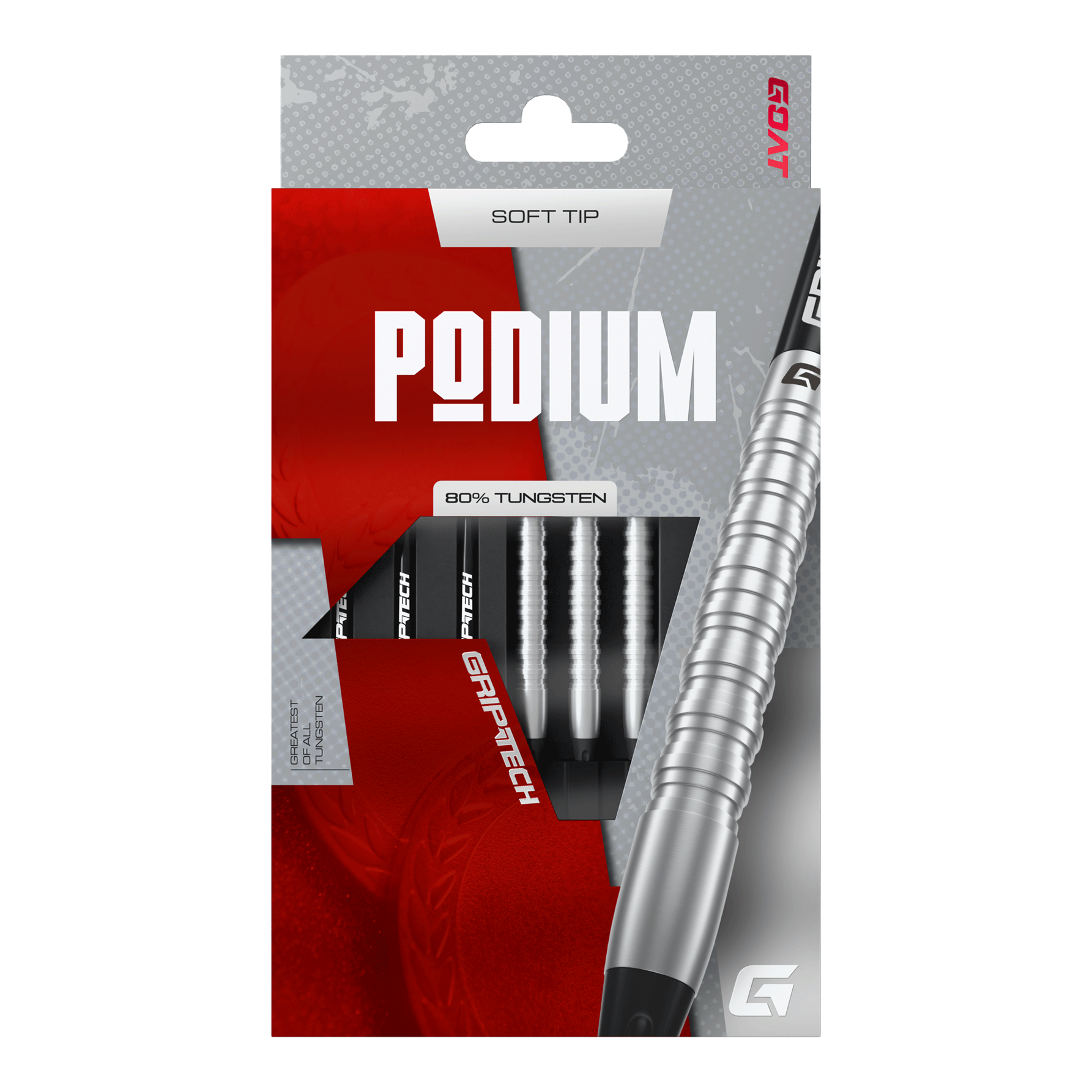 GOAT Podium Silver Softdarts - 18g Das Foto zeigt die GOAT Podium Silver Softdarts mit 18g Gewicht. Diese silbernen Softdarts eignen sich ideal für Dartspieler.