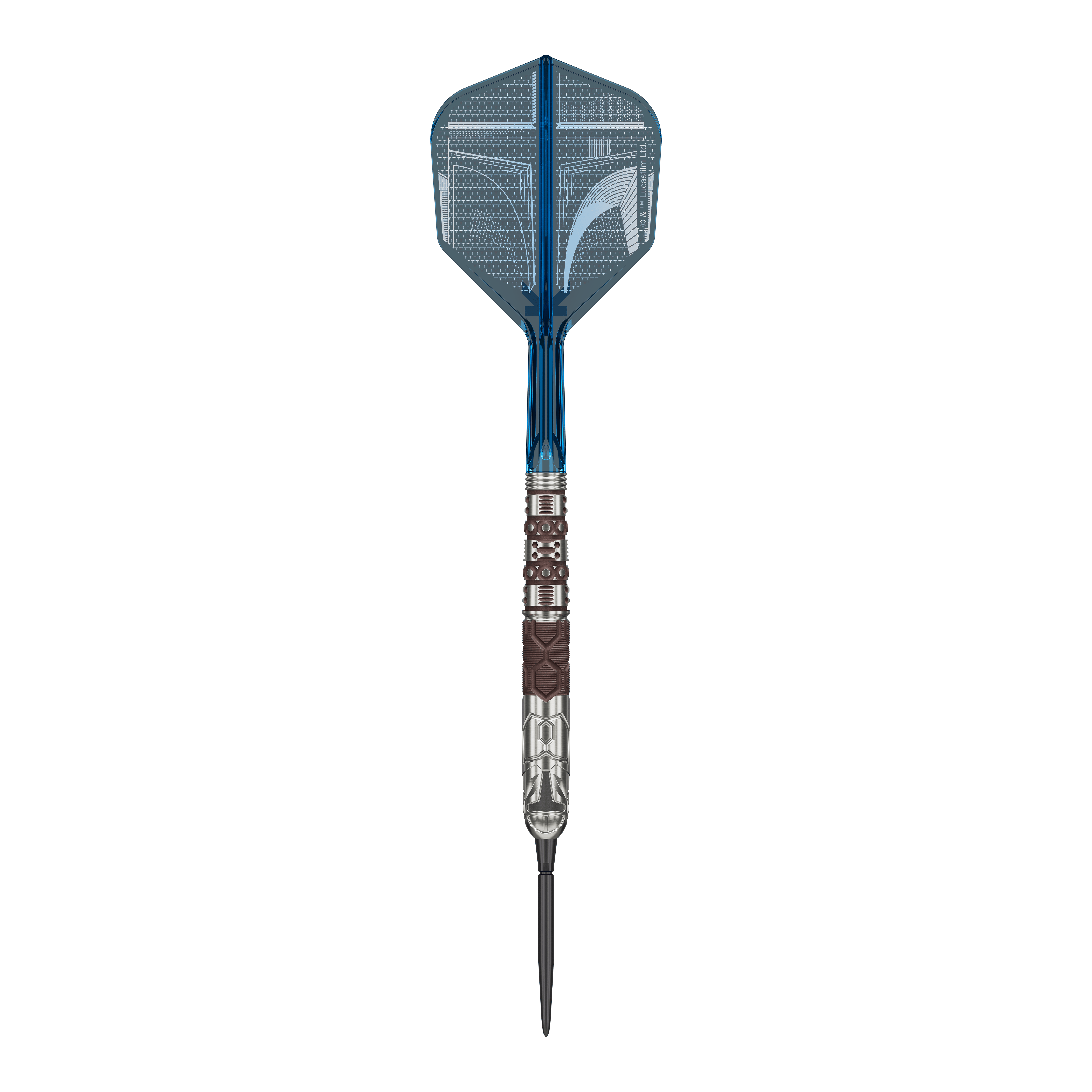 Target Star Wars Mandalorian 95 Swiss Point Steel Darts Dieses Bild zeigt die Target Star Wars Mandalorian 95 Swiss Point Steeldarts. Die Darts verfügen über eine besondere Optik passend zur Mandalorian-Reihe.