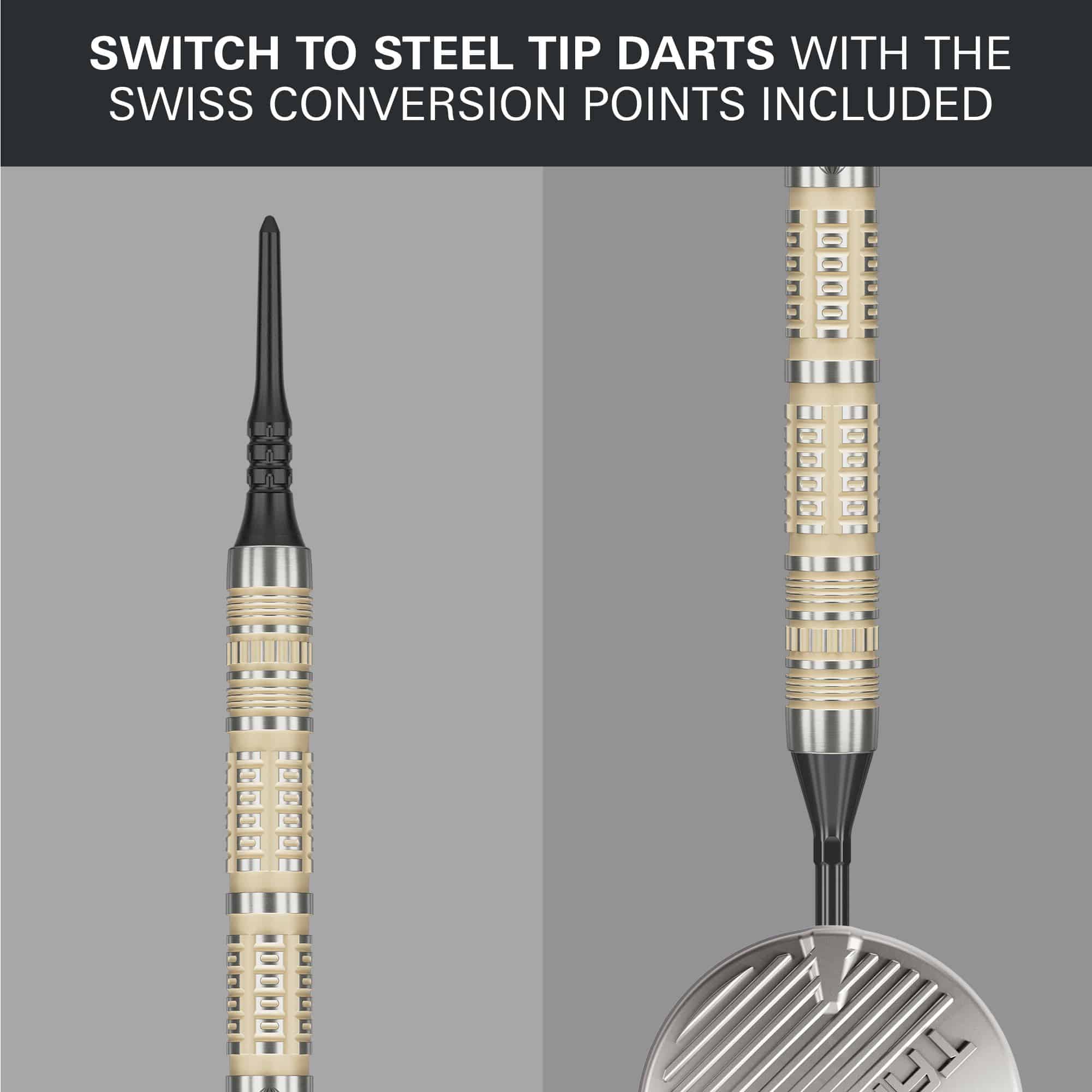 Target Dimitri Van Den Bergh 95K soft darts - 19g Abgebildet ist das Produkt Target Dimitri Van Den Bergh 95K Softdarts - 19g. Diese weichen Darts sind hochwertig verarbeitet und eignen sich für präzises Spiel.