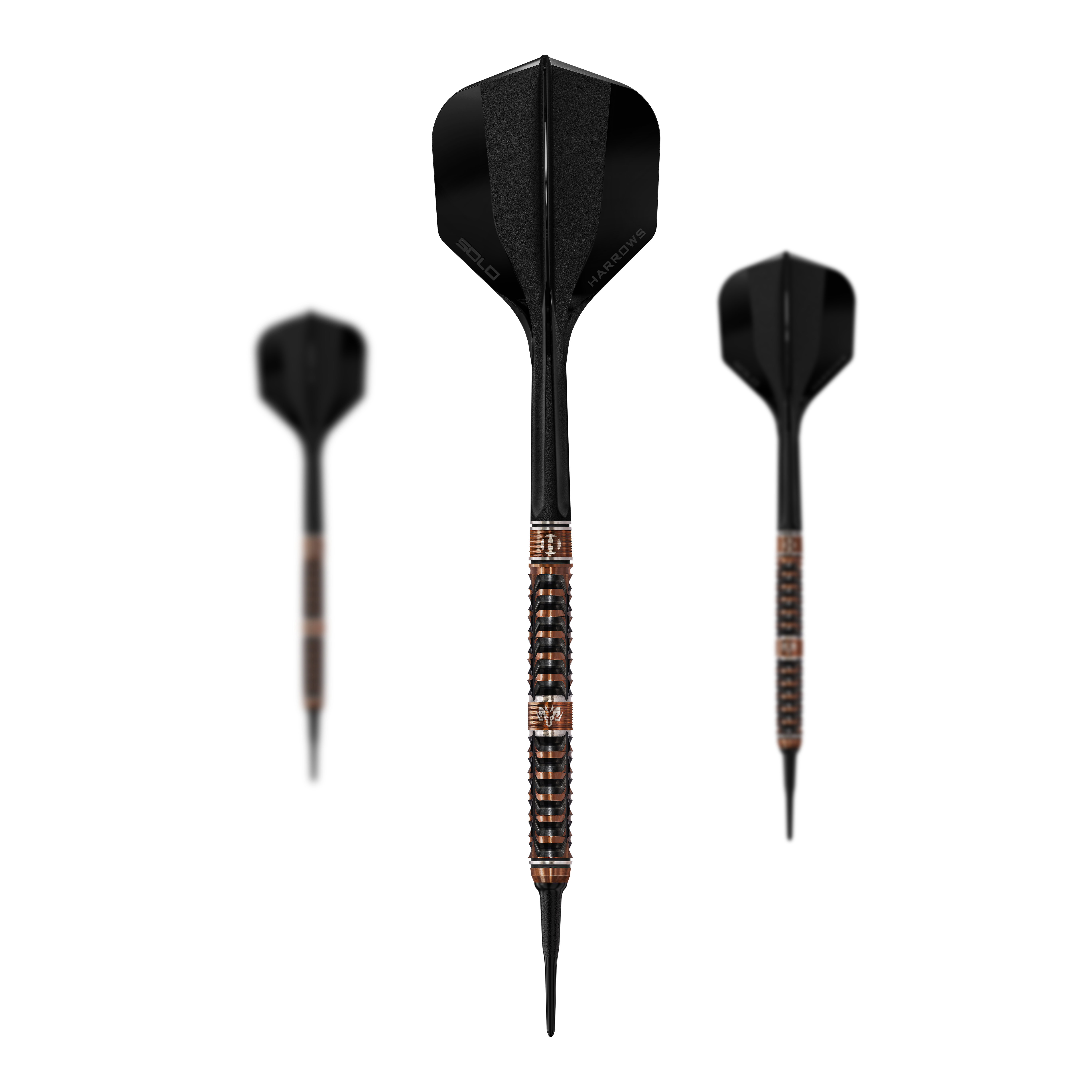 Harrows Tungsten Trinity soft darts Harrows Wolfram Trinity Softdarts als Set abgebildet. Das Set bietet mehrere Softdarts für das Dartspiel.