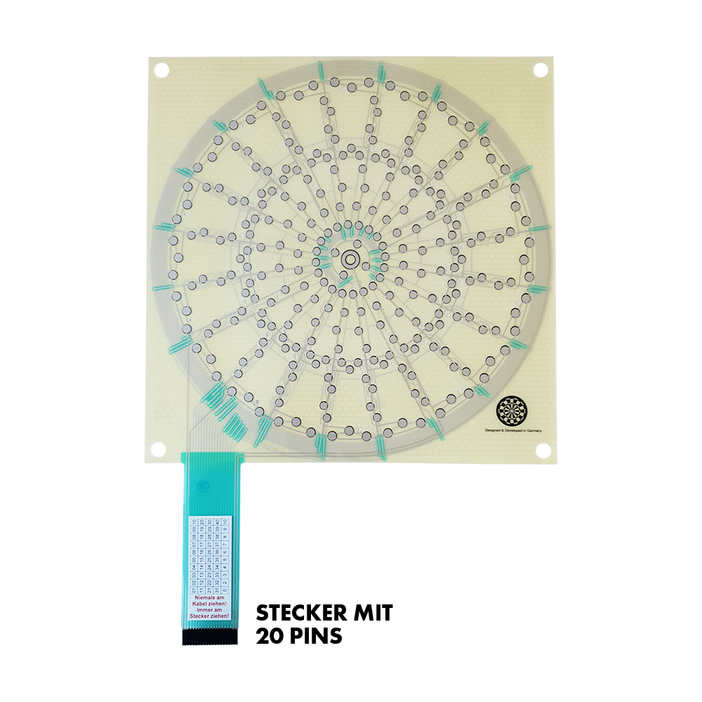 LW30_L-wen_Dart_Ersatzteil_Matrix_1_20Pins Das Bild zeigt das Produkt "Löwen Dart Ersatzteil Matrix". Unten steht der Hinweis "Stecker mit 20 Pins".