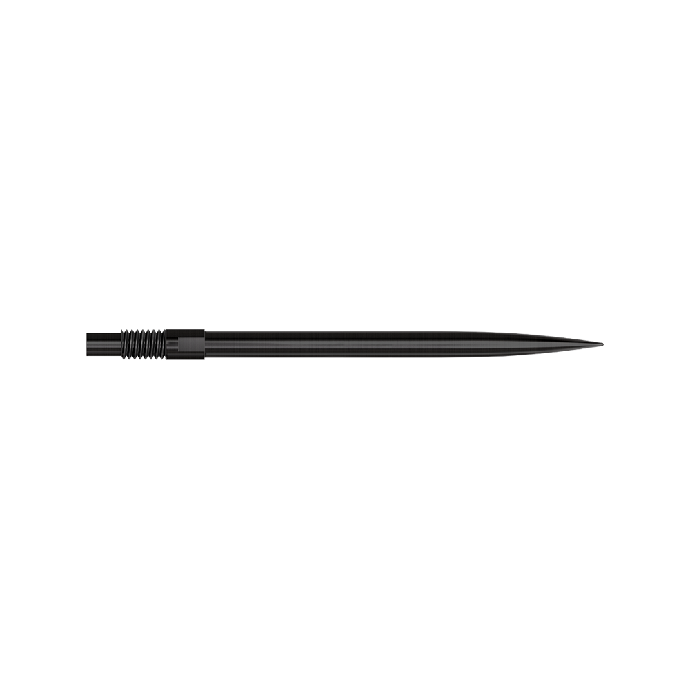 Harrows Quick Point Dart Tips - Black Abgebildet ist das Produkt 'QP24049_Harrows_QuickPoint_Dartspitzen_Schwarz_35mm_2'. Es sind schwarze Dartspitzen zu sehen.