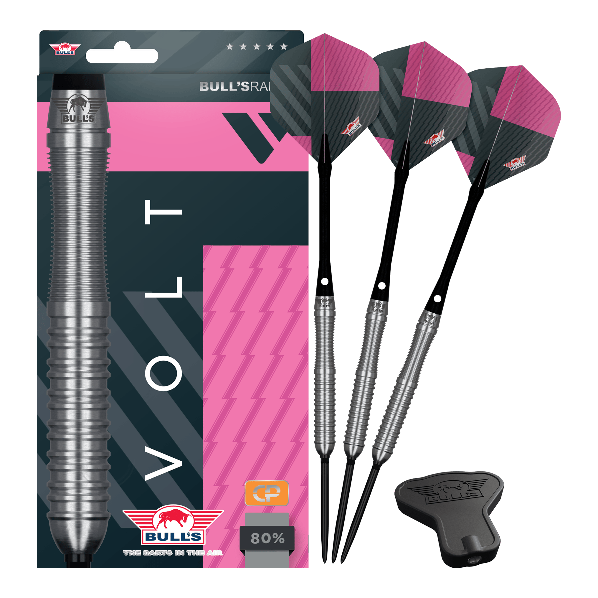 Bulls NL Volt Pink Convertible Point Steel Darts Bulls NL Volt Pink Convertible Point Steel Darts