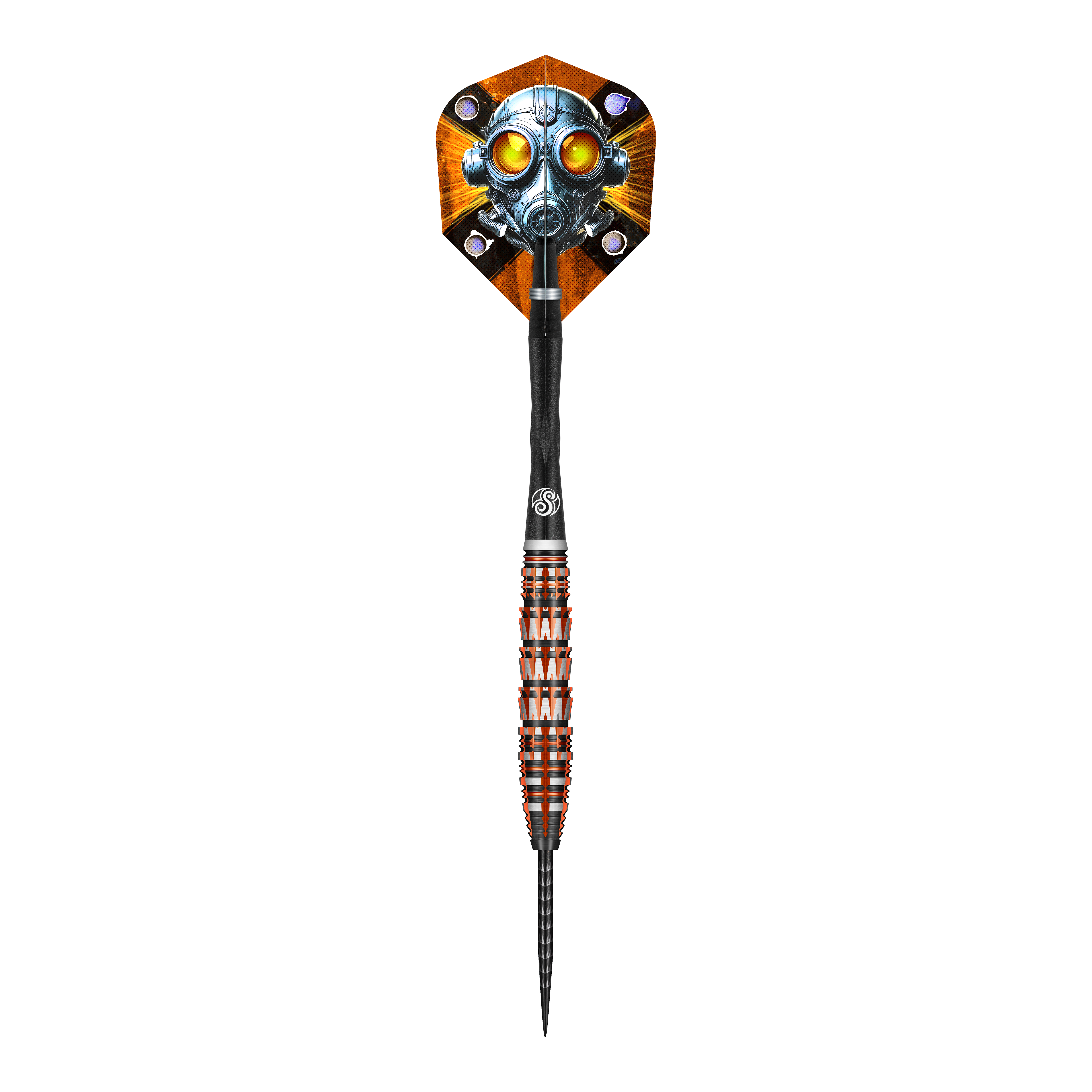 Shot Badlands Rustin Steel Darts - 23g Dieses Bild zeigt den Shot Badlands Rustin Steeldarts - 23g. Der Dartpfeil ist in Nahaufnahme abgebildet.