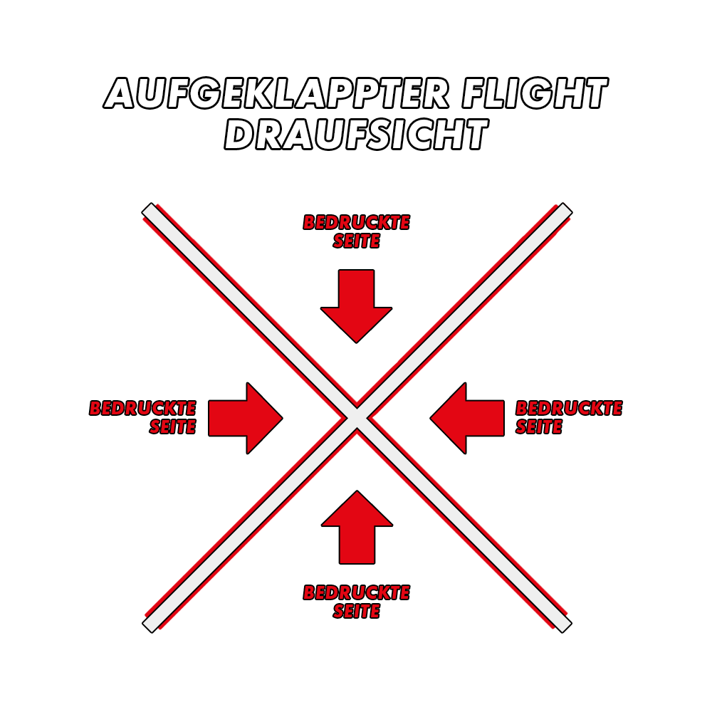 10 set of printed flights 4-sided - desired text - MDX