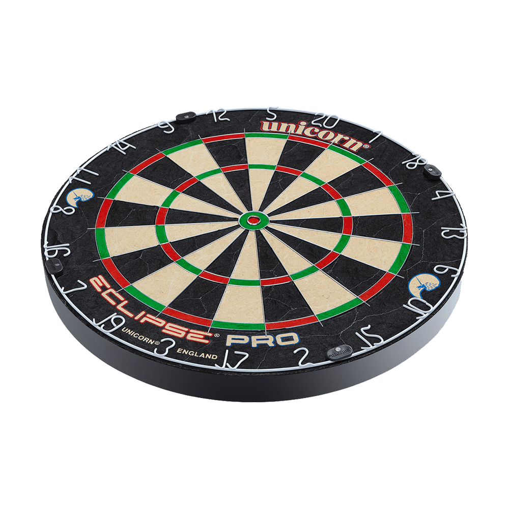 Unicorn Eclipse Pro Dartboard Dies ist ein Unicorn Eclipse Pro Dartboard. Die Dartscheibe hat ein klassisches, farbiges Design mit klar lesbaren Zahlen.